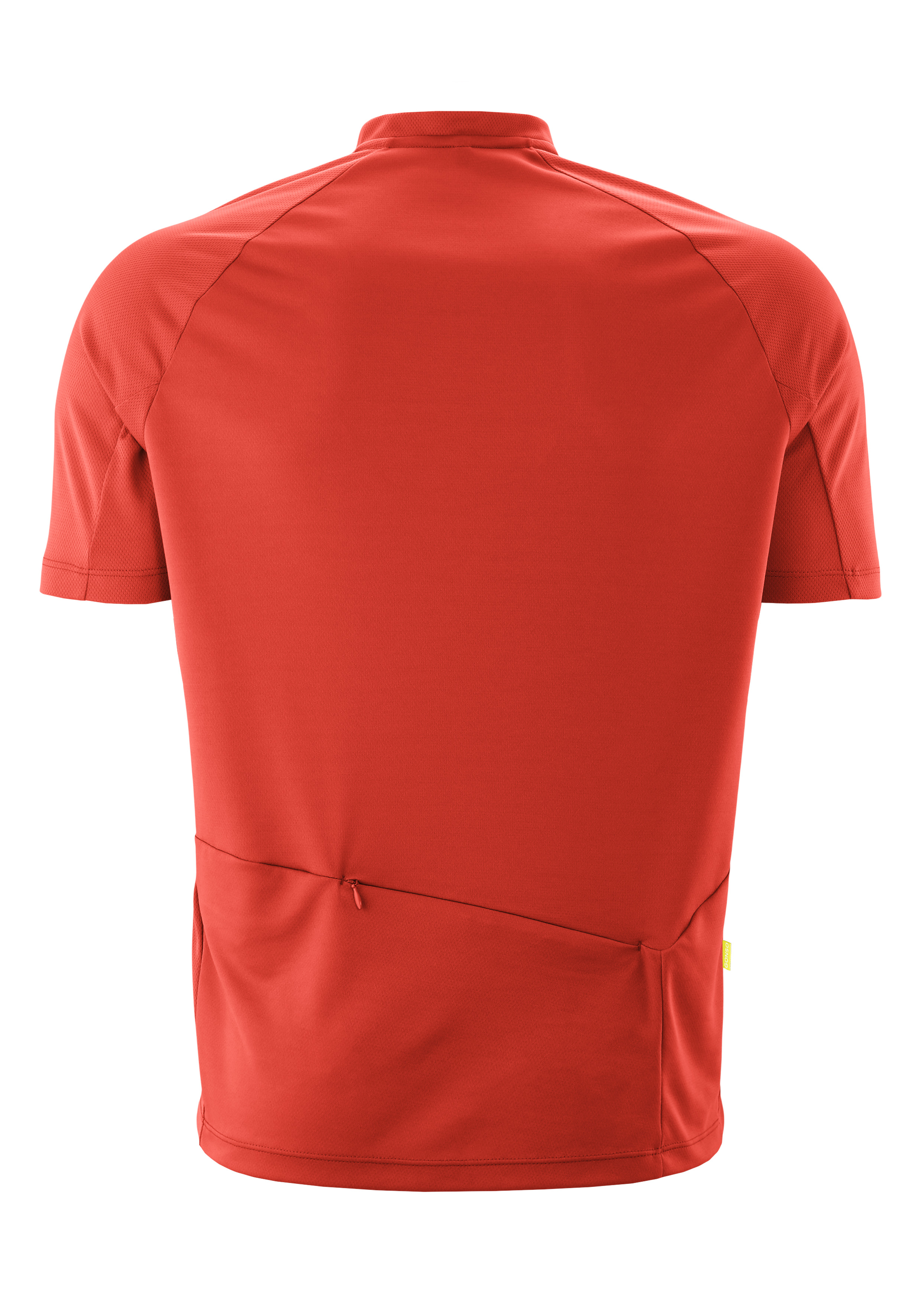 Rotes Shirt, Kurzarm, Rundhals, Reißverschluss-Rückseite, Mesh-Gewebe