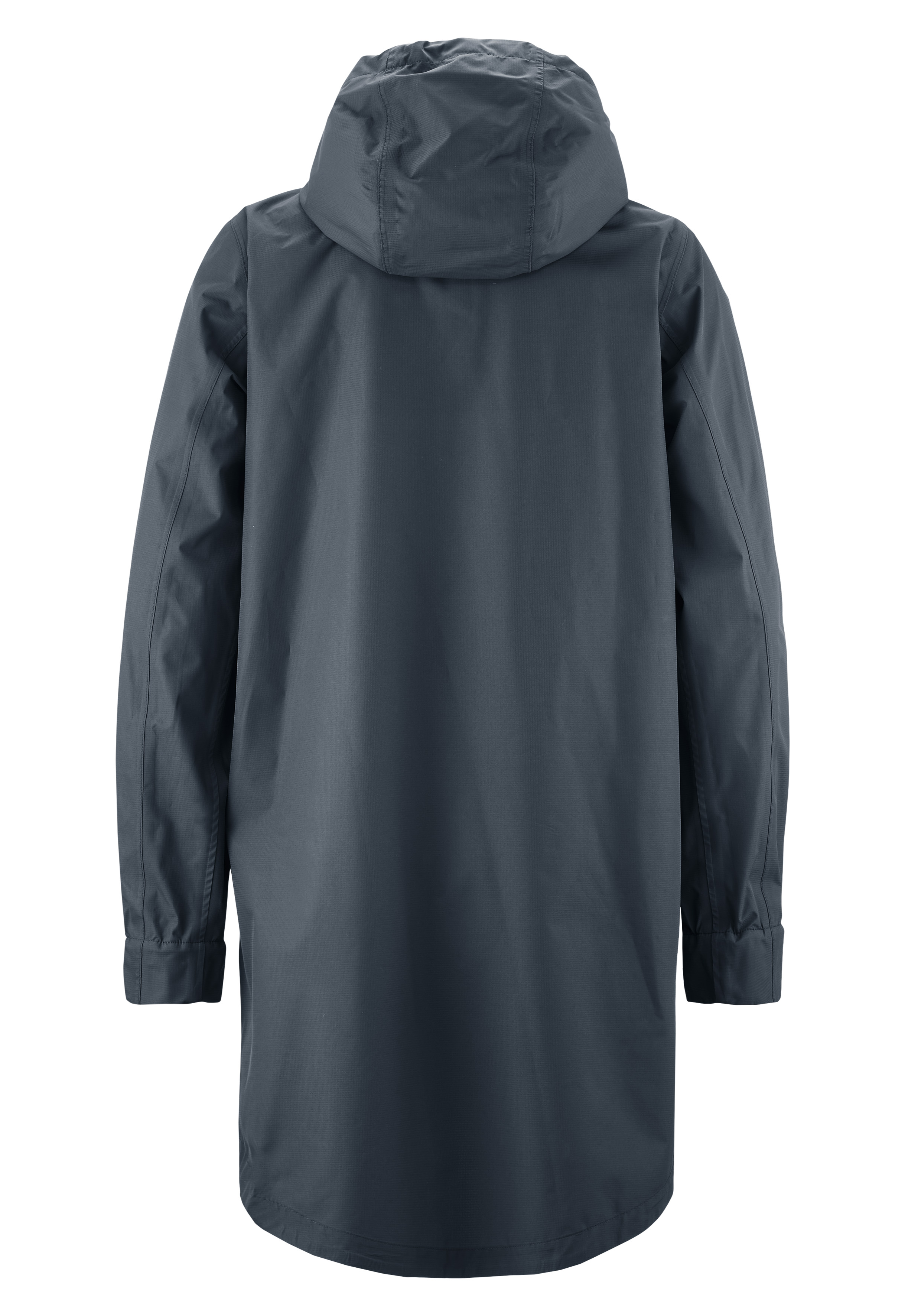 Hooded coat, Rain jacket, Long coat, Dark blue, Waterproof fabric