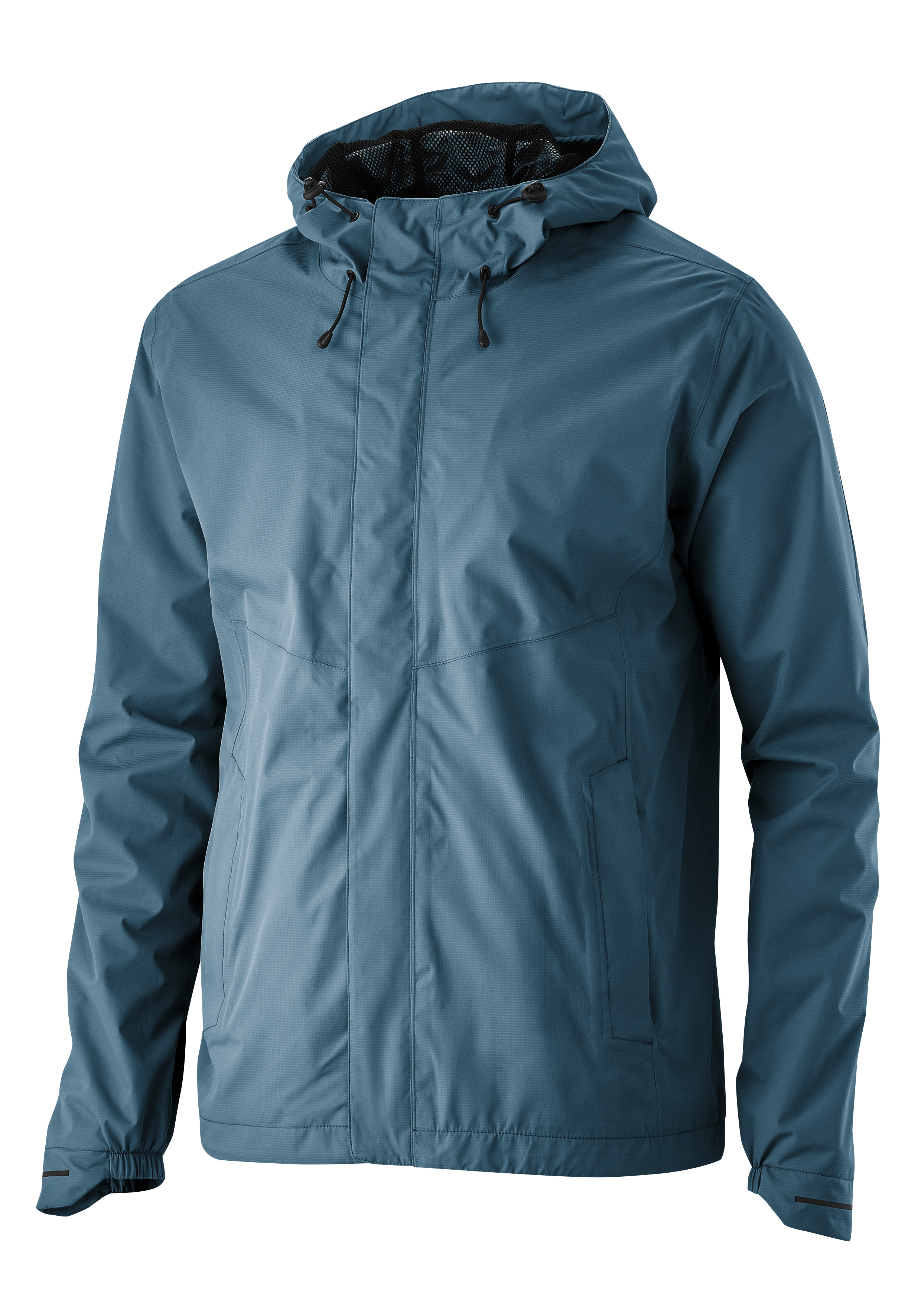 Hooded jacket, Windbreaker, Blue, Front zip, Pockets