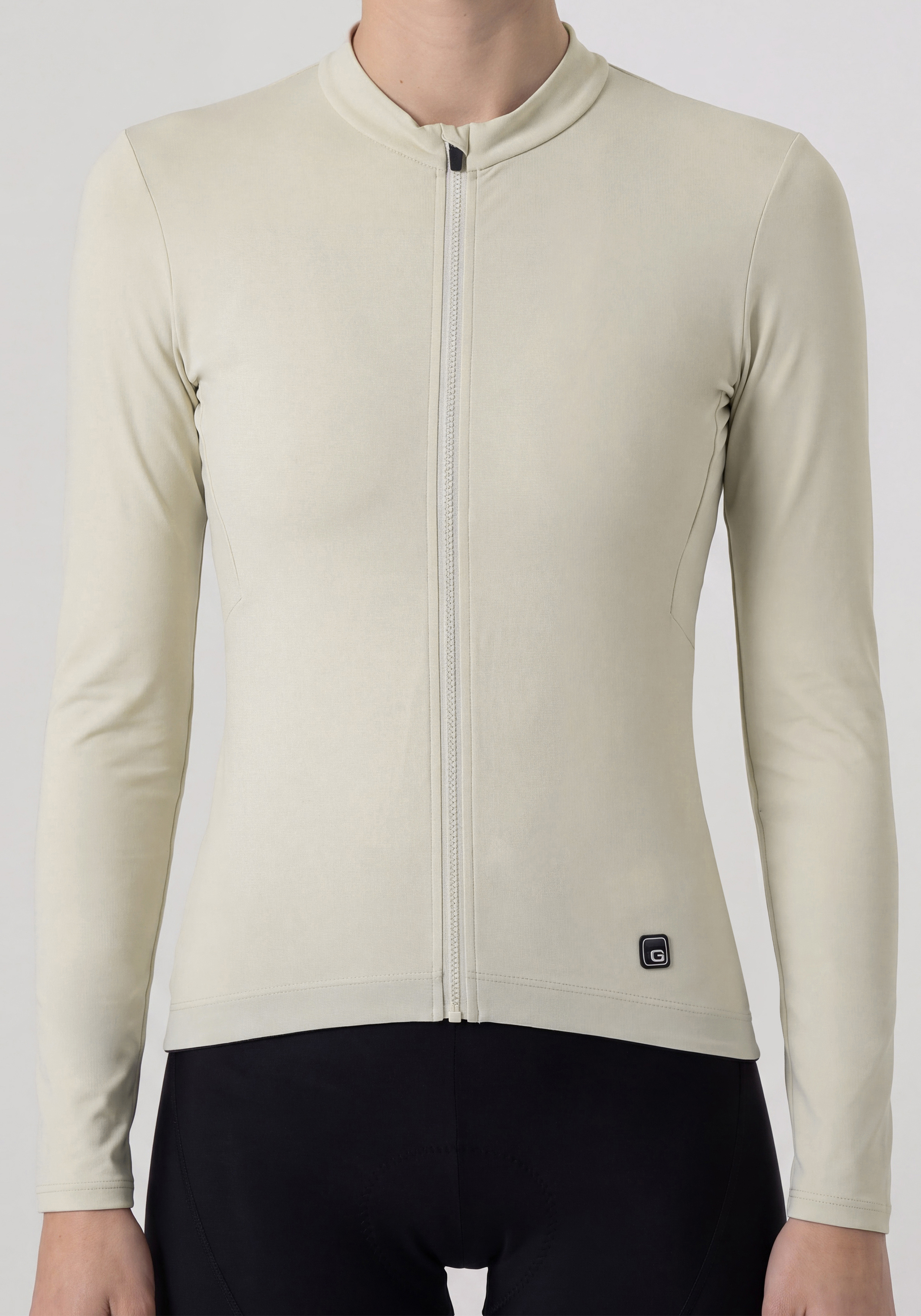 Jacke, Frontreißverschluss, Langarm, Beige, Kunstfaser/Stretch, Jacke, Langarm, Front-Reißverschluss, leichter Stoff, neutraler Ton, jacke, reißverschluss, strick, langarm, beige