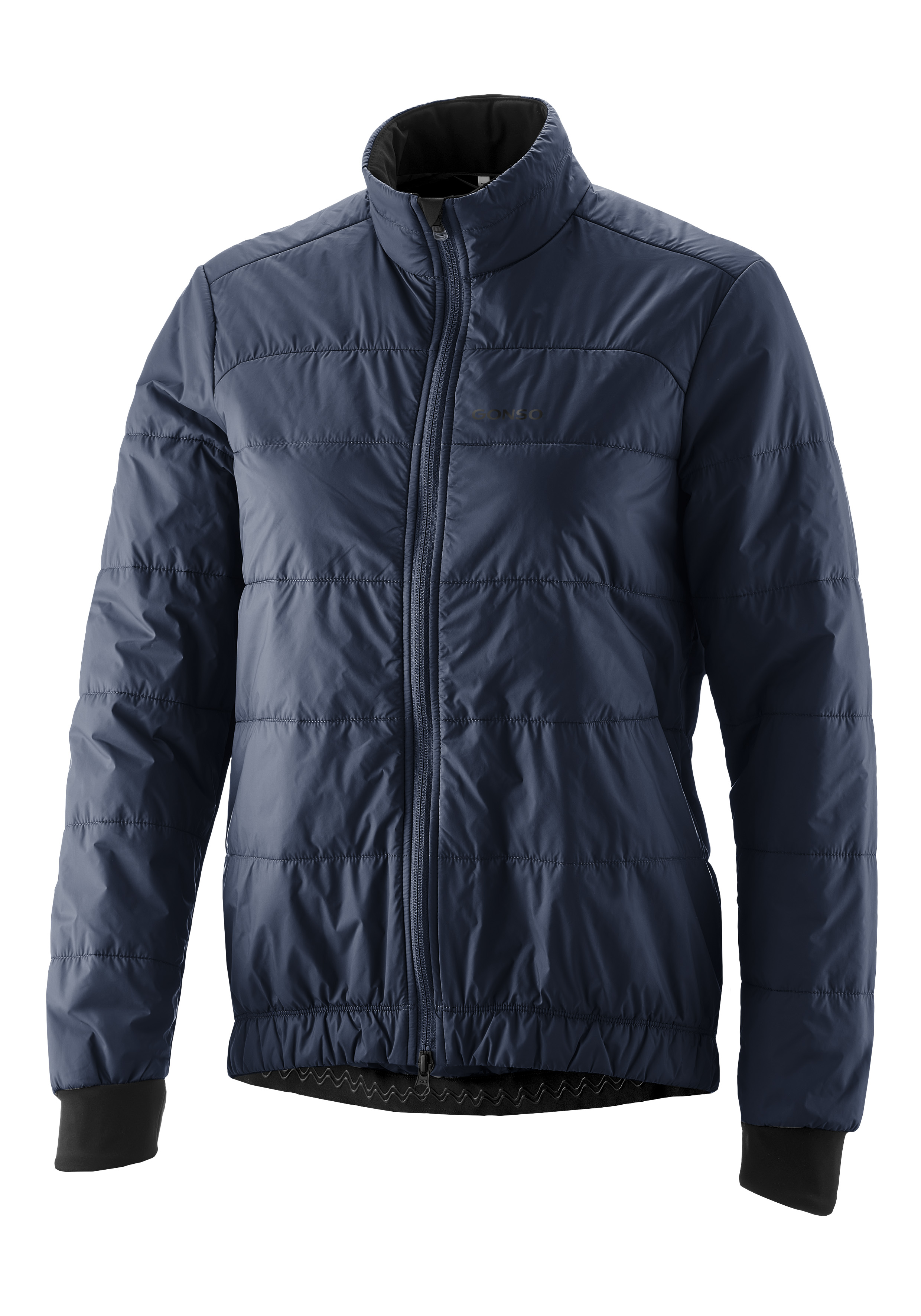 Pufferjacke, Steppjacke, Navy, Reißverschluss, Kragen