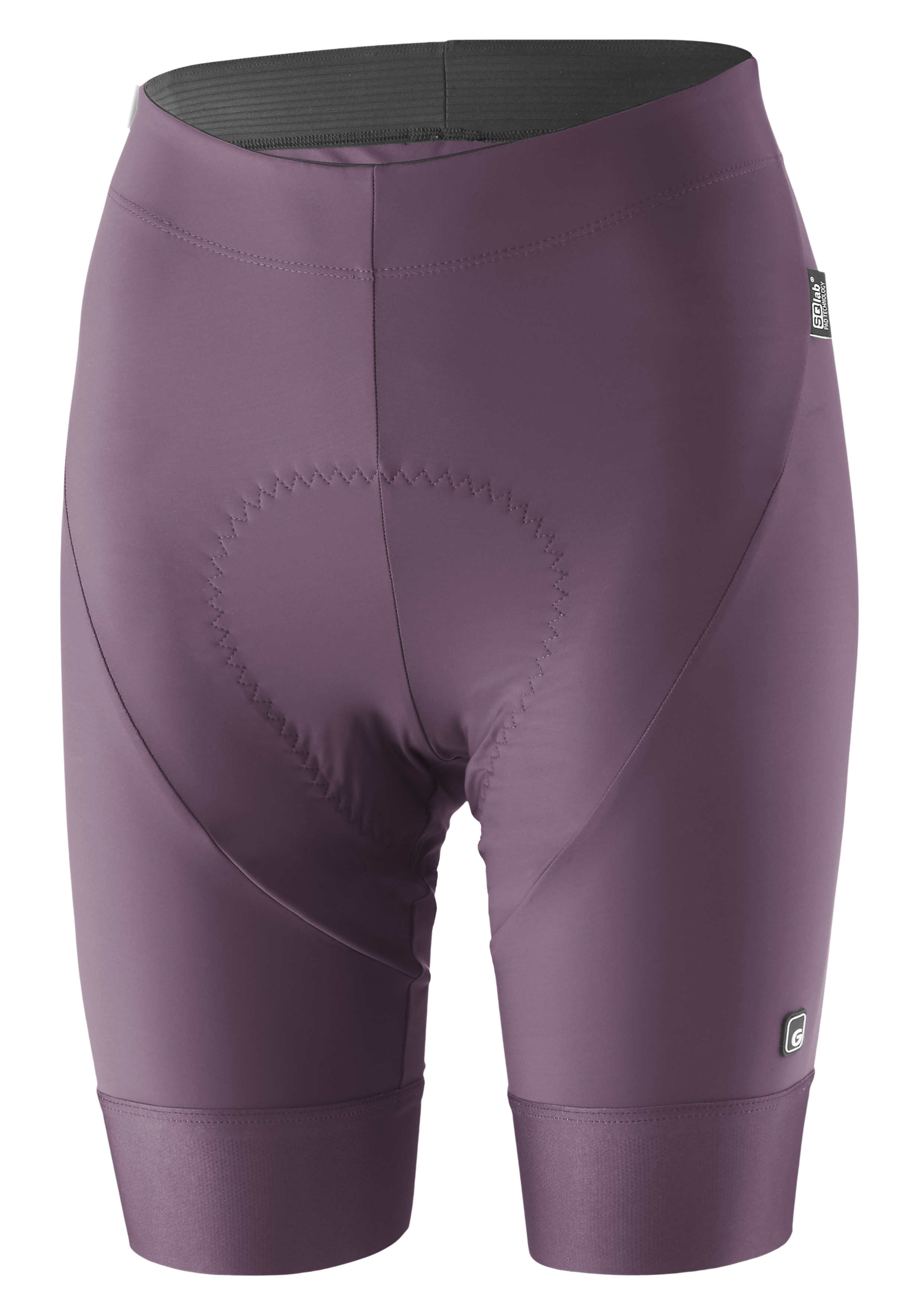 Radshorts, Miederhose, Lila, Klettnaht, Zickzacknaht