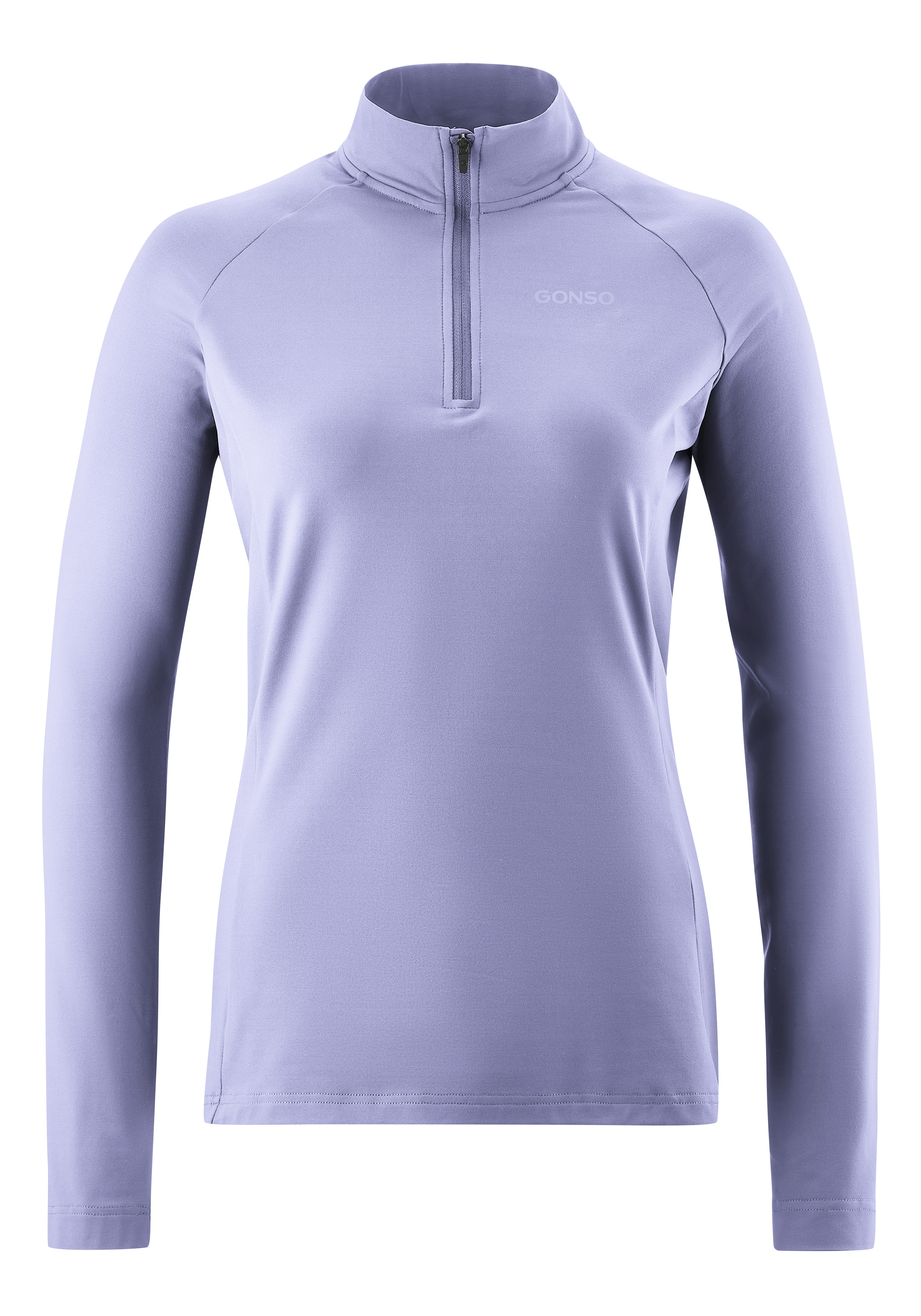 Essential Jersey Longsleeve W Laufshirt, Langarmshirt, Reißverschluss, Stehkragen, Lilablau