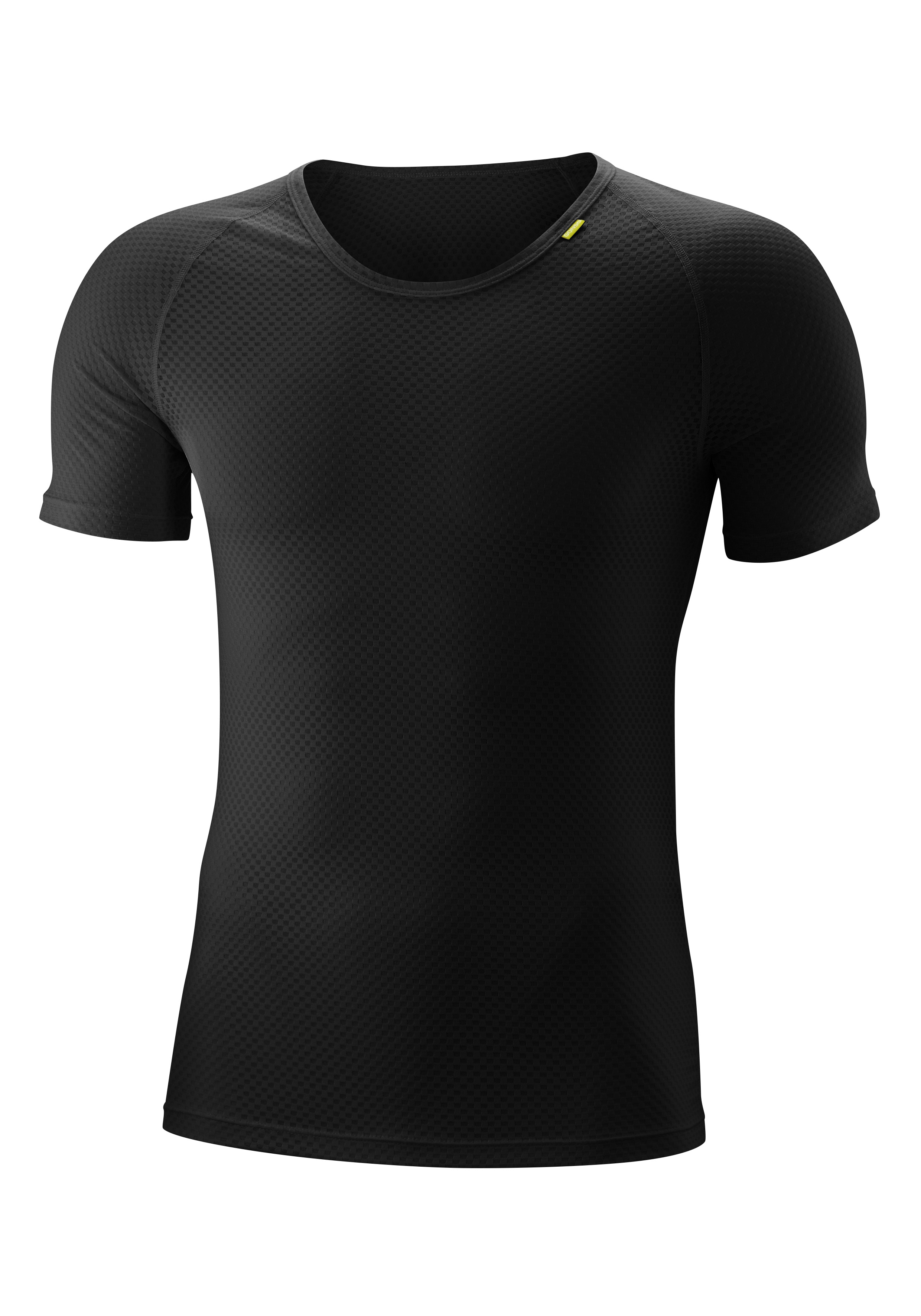 T-Shirt, Kurzarm, Schwarz, Mesh-Textur, Athletic, Kurzarmshirt, Mesh-Textur, Schwarz, Sportshirt, Rundhals