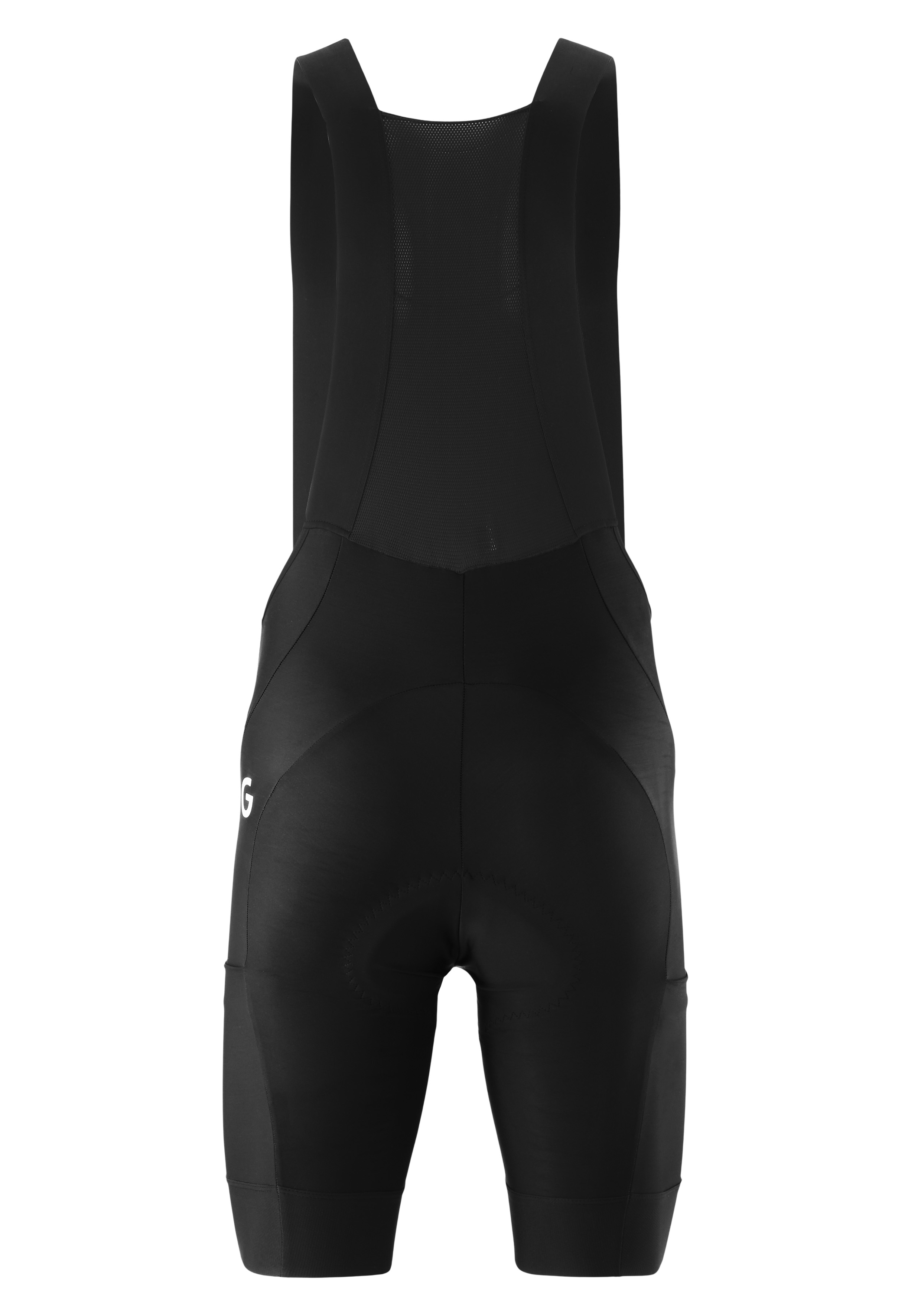 Radsportträgerhose, Bib-Shorts, Schwarz, Mesh-Einsätze, Schnitteinsätze