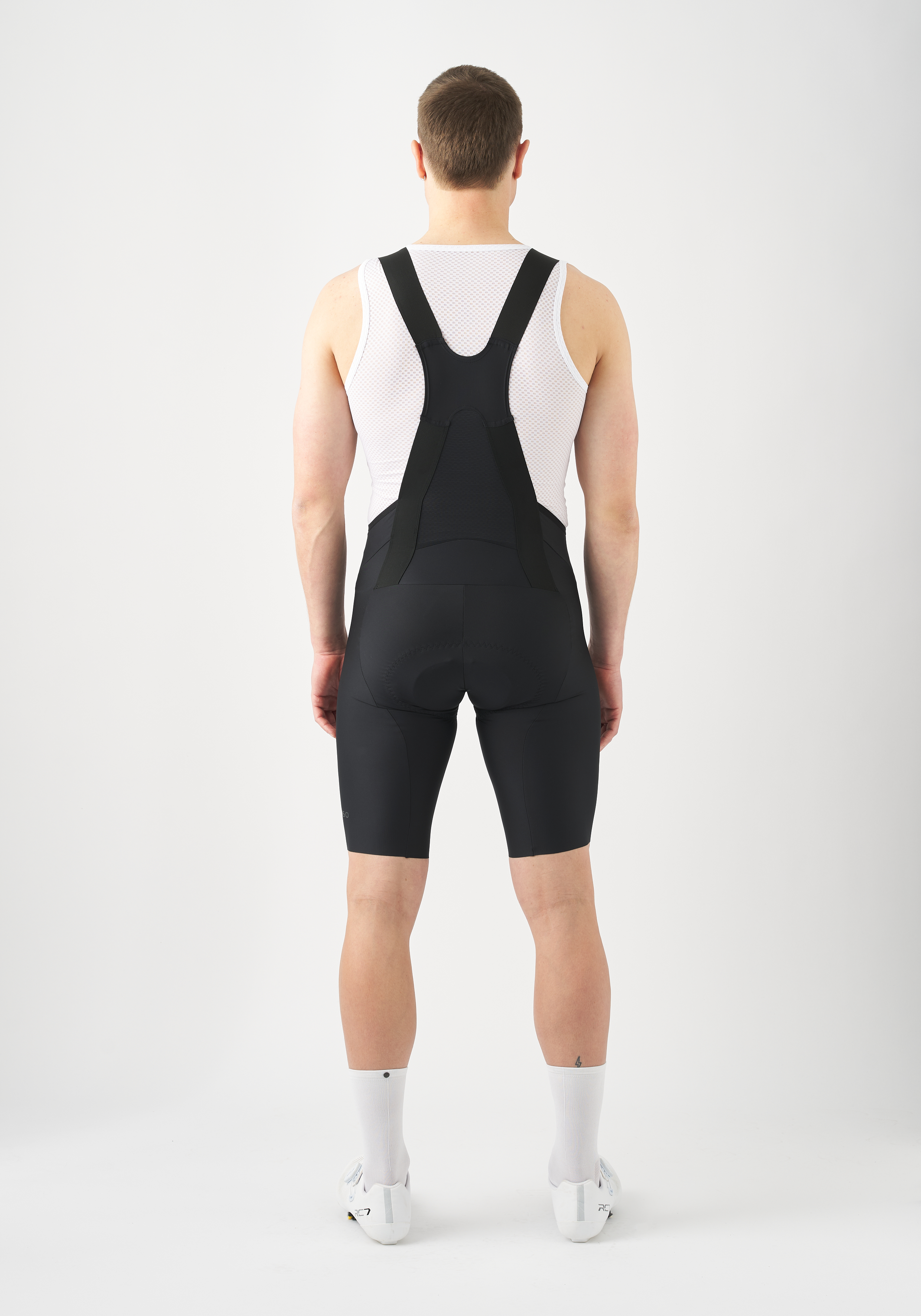 Radsportträger, Bibs, Nierenband, Schwere Trägerhose, Schwarz-weißes Outfit