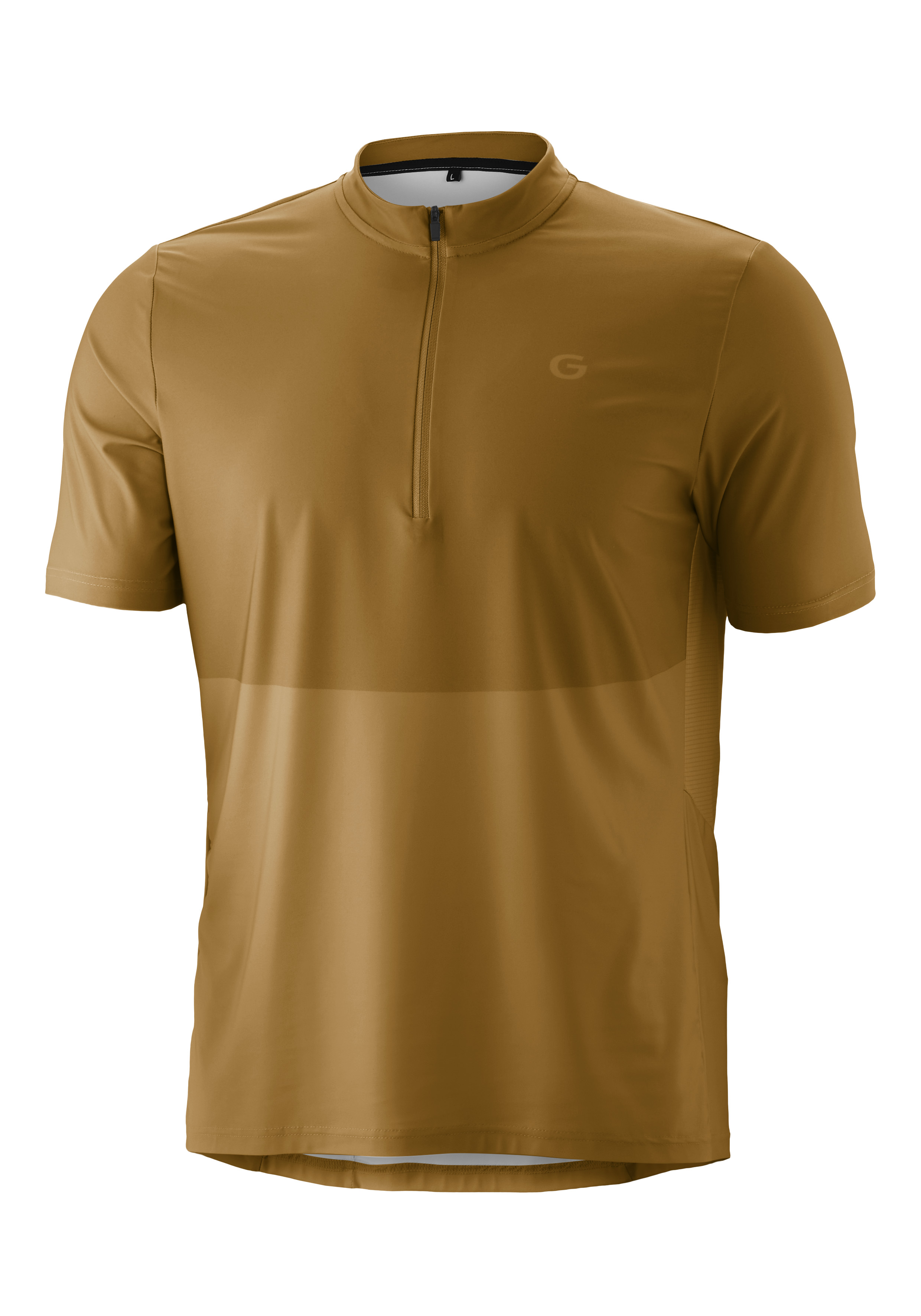T-Shirt, Kurzarm, Reißverschluss, Beige, Sportshirt