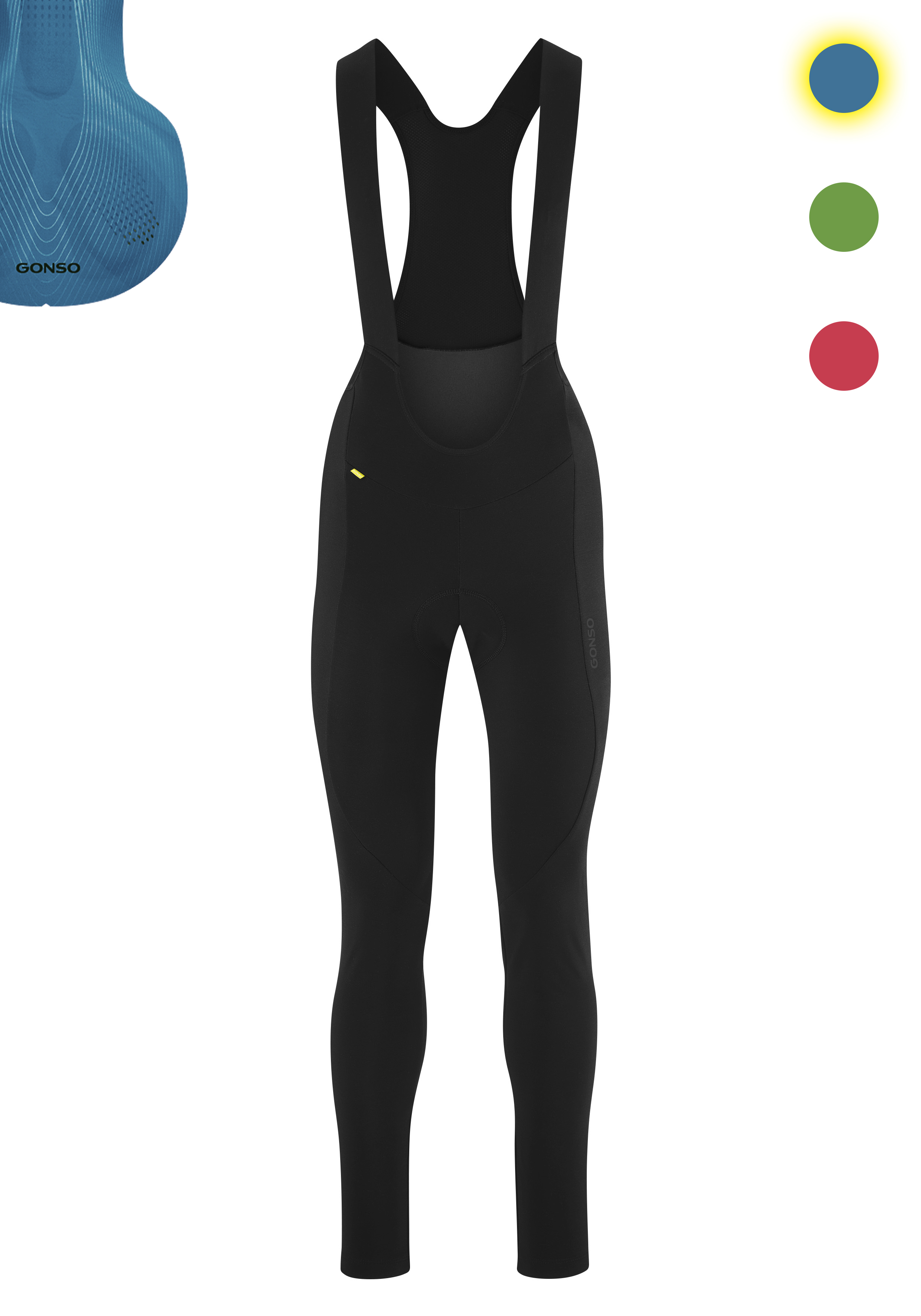Sitivo Tight BIB W Radsporthose, Wintel, Schwarz, Trägerhose, Kletthose