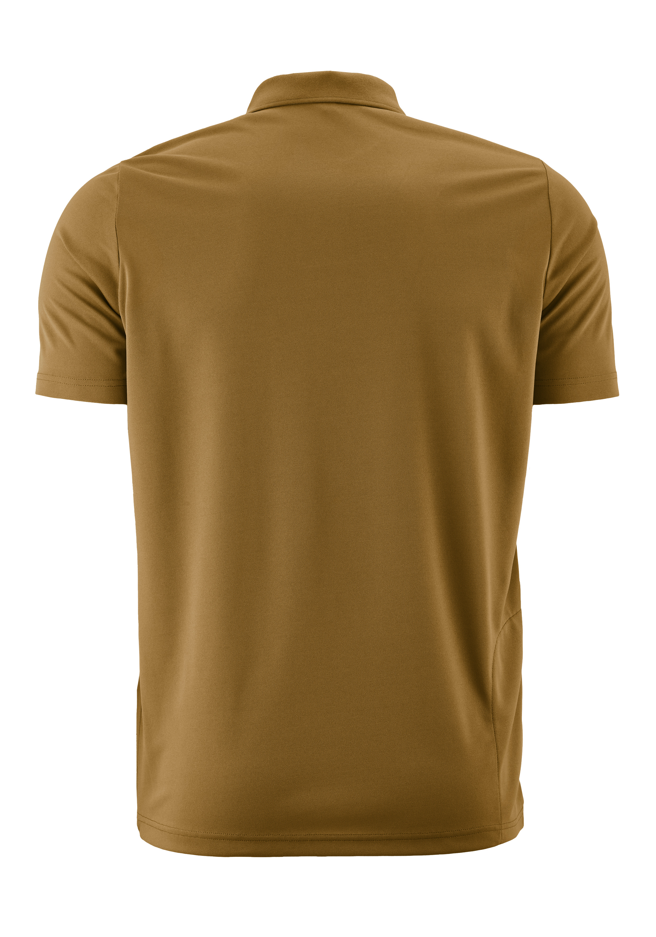 Polohemd, Kurzarm, Einfarbig, Khaki, Rückseite