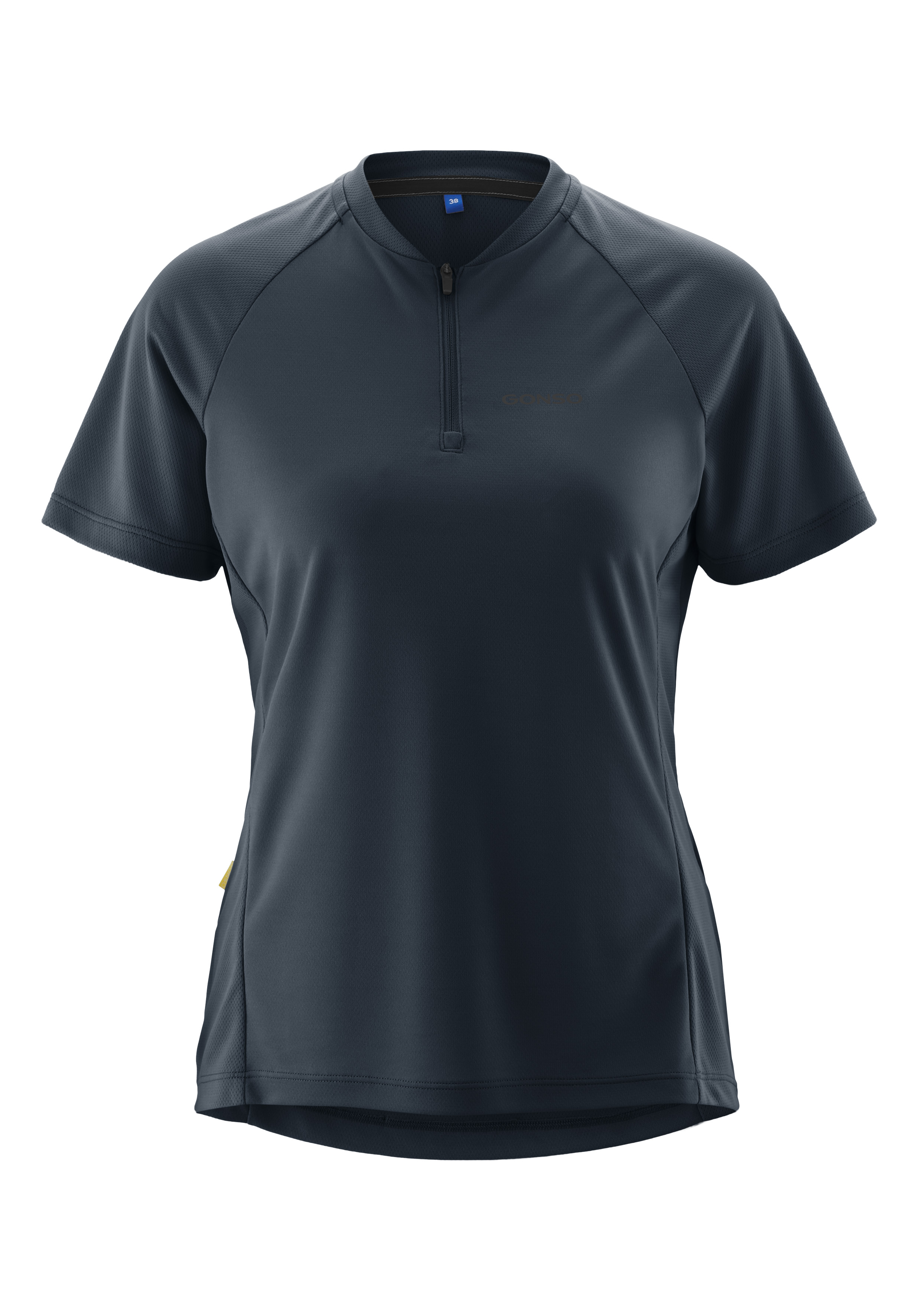 SITIVO Jersey Blue W T-Shirt, Kurzarm, Dunkelgrau, Reißverschluss, Mesh-Stoff