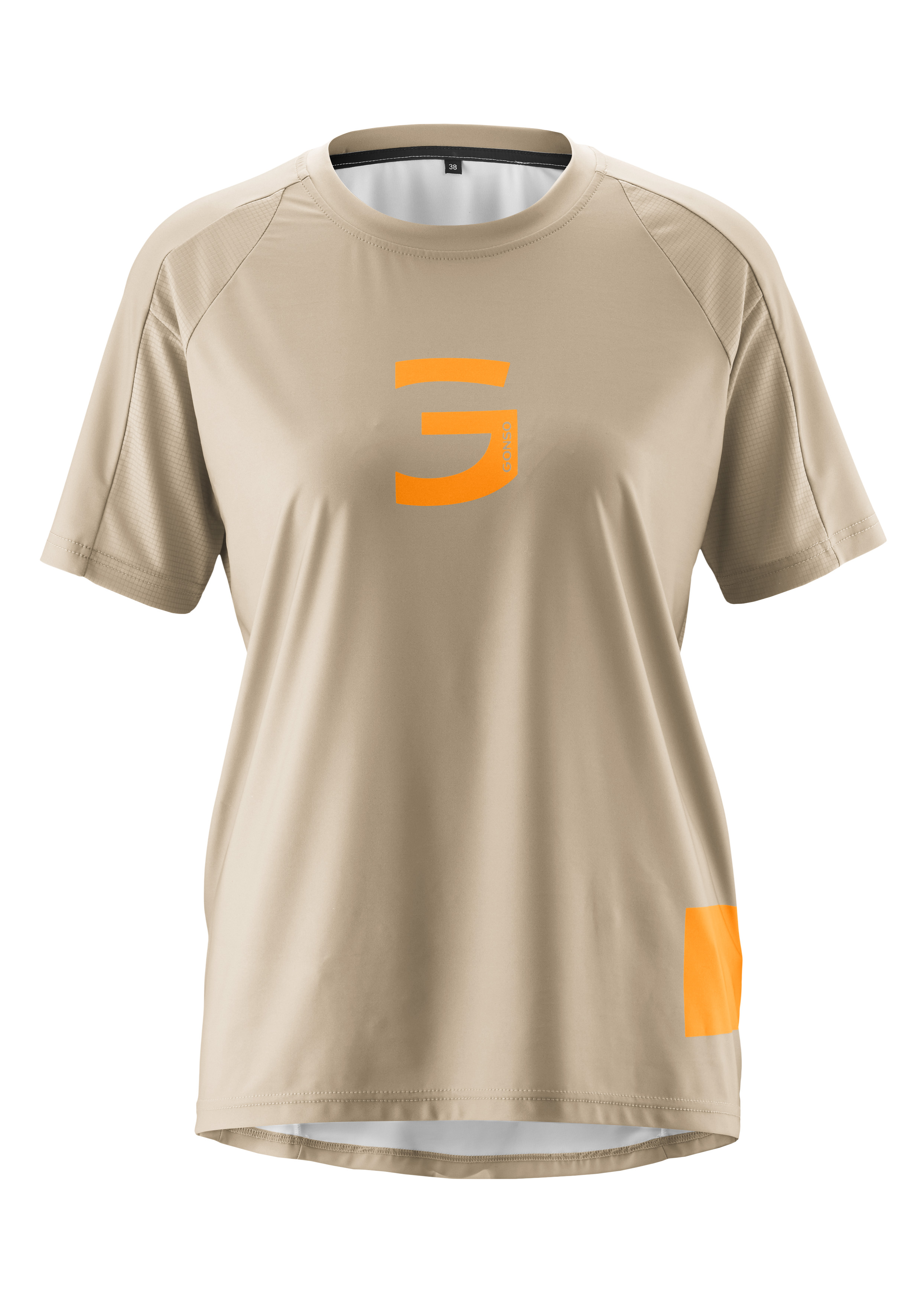 Trail Jersey W T-Shirt, Beige, Kurzarm, Rundhals, Logo-Ort