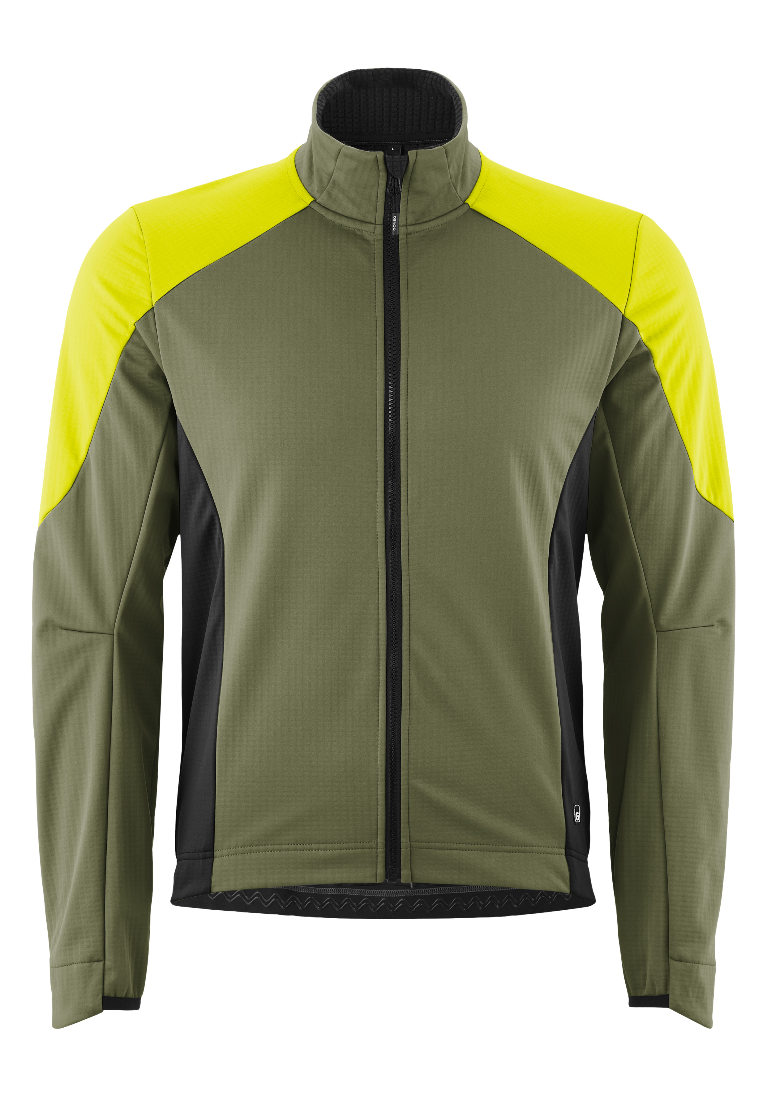 Trail Jacket Softshell M Fahrradjacke, Fahrradwindjacke, Reißverschluss, Neon Gelb, Armlinge/Ärmelkontrast