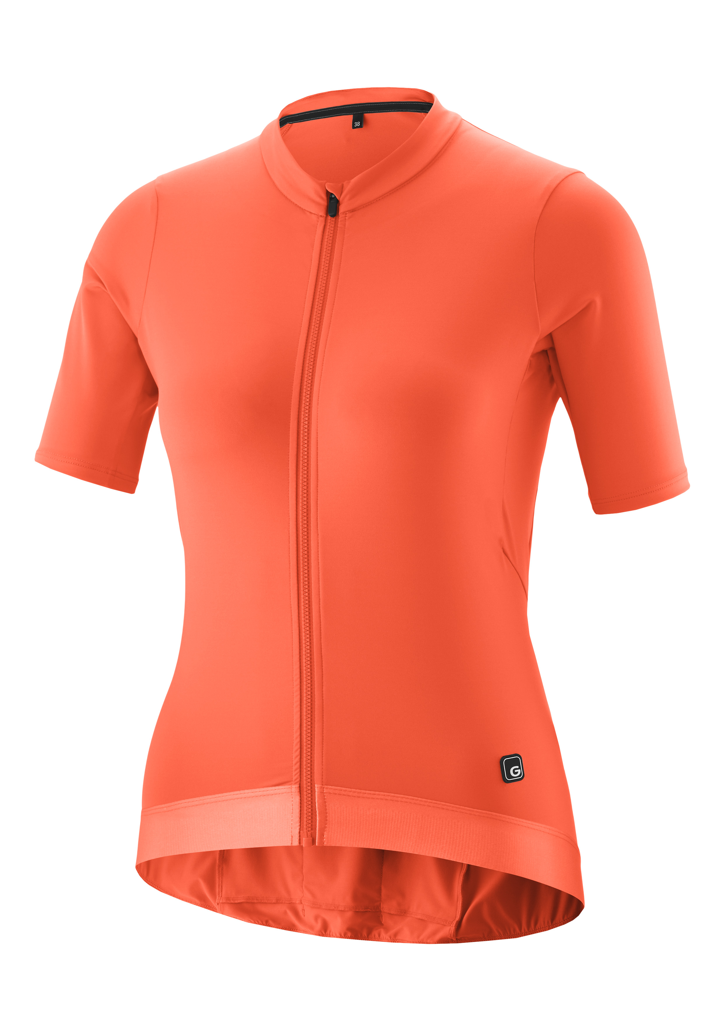 Cycling jersey, Kurze Ärmel, Reißverschluss vorne, Orange, Figurbetont