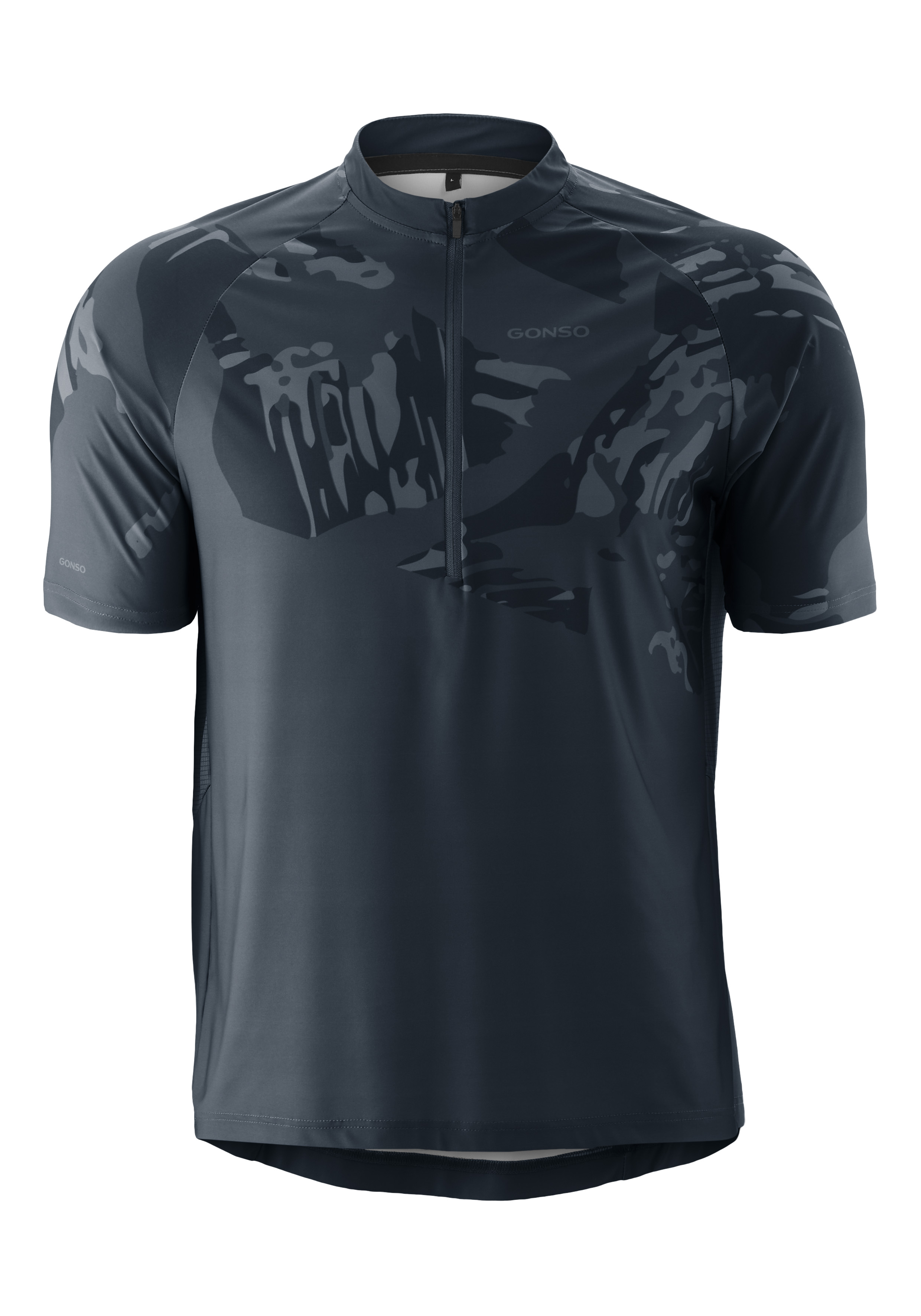 Kurzarm, Piloten, Sportshirt, Musterschnitt, Halb-Reißverschluss