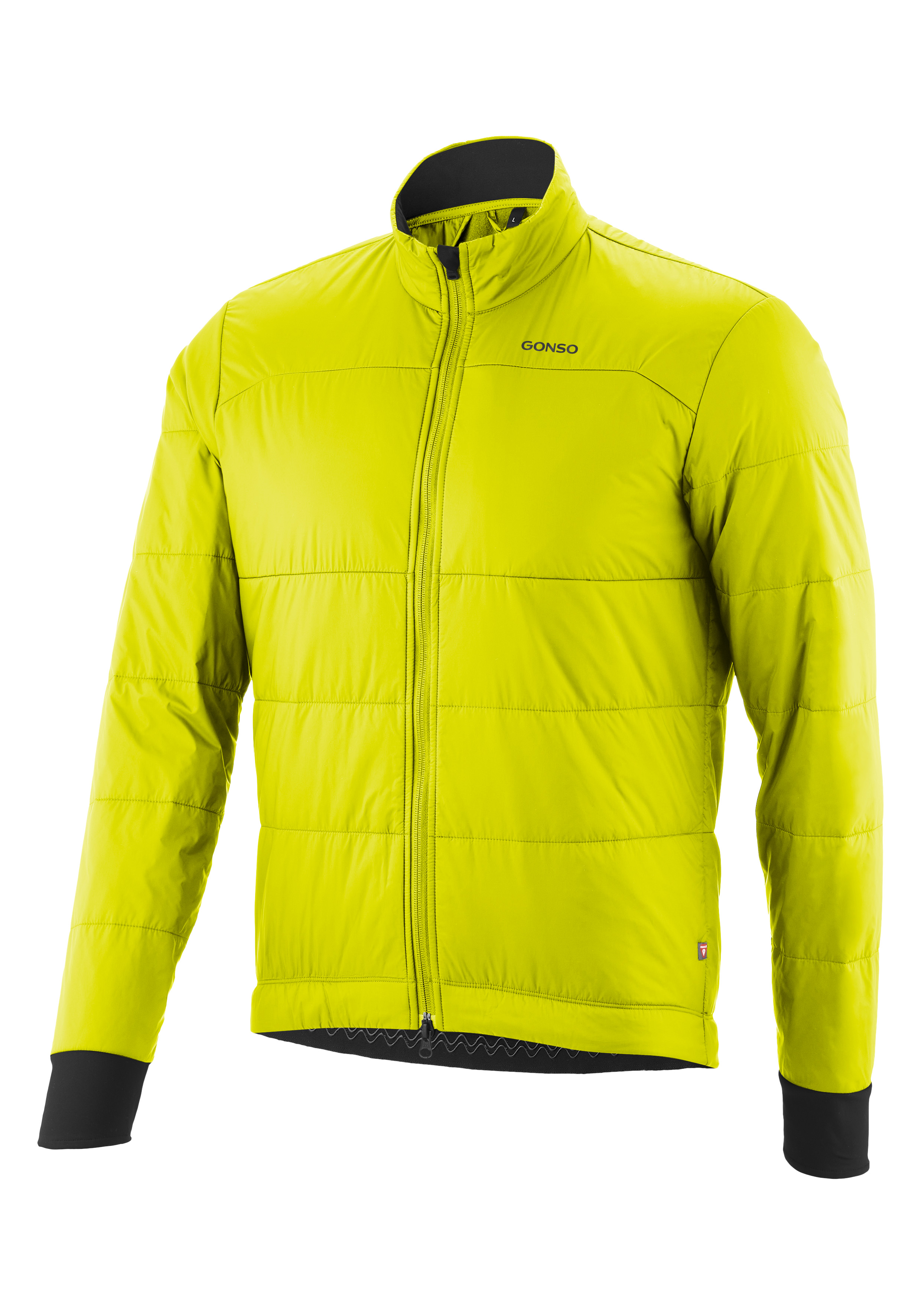 jacke, puffer, reißverschluss, neongelb, minimalistisch