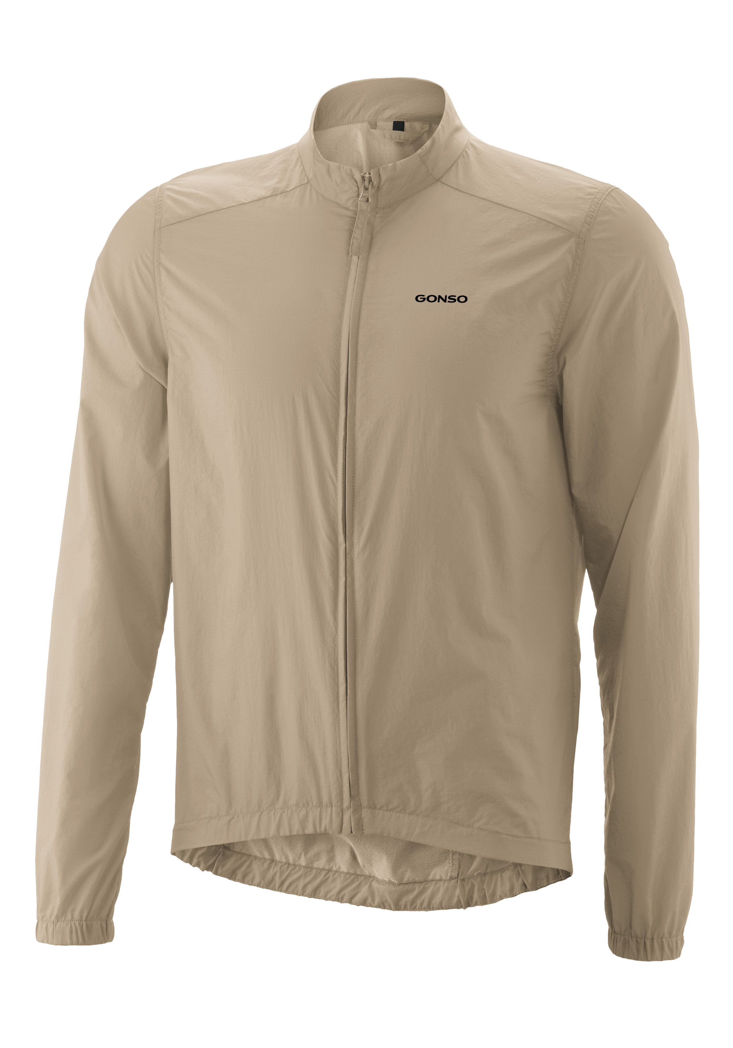 Laufjacke, Regenjacke, Beige, Reißverschluss, Kunstfaser