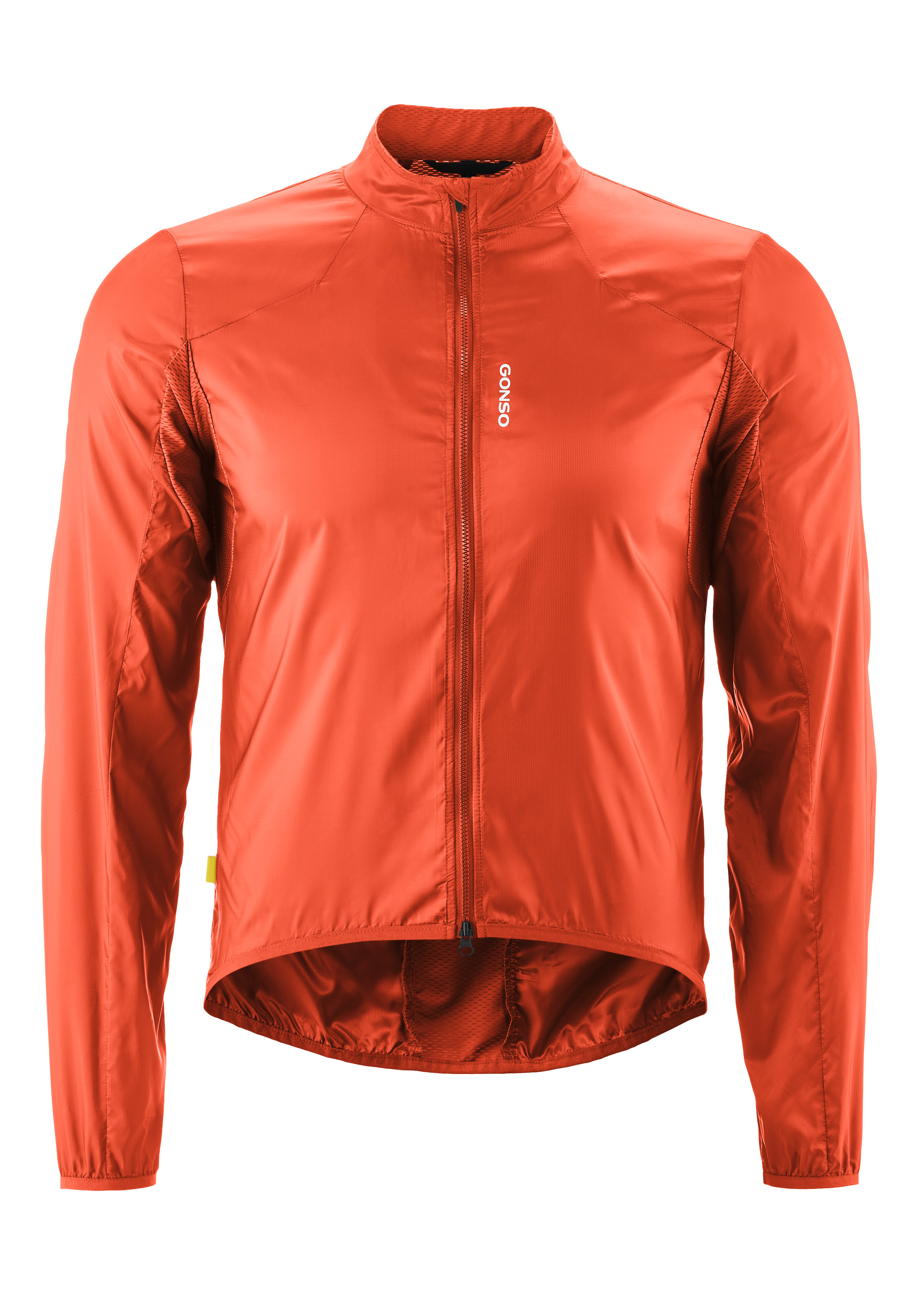 Regenjacke, Reißverschluss, Zweckschnitt, leichtes Material, orange