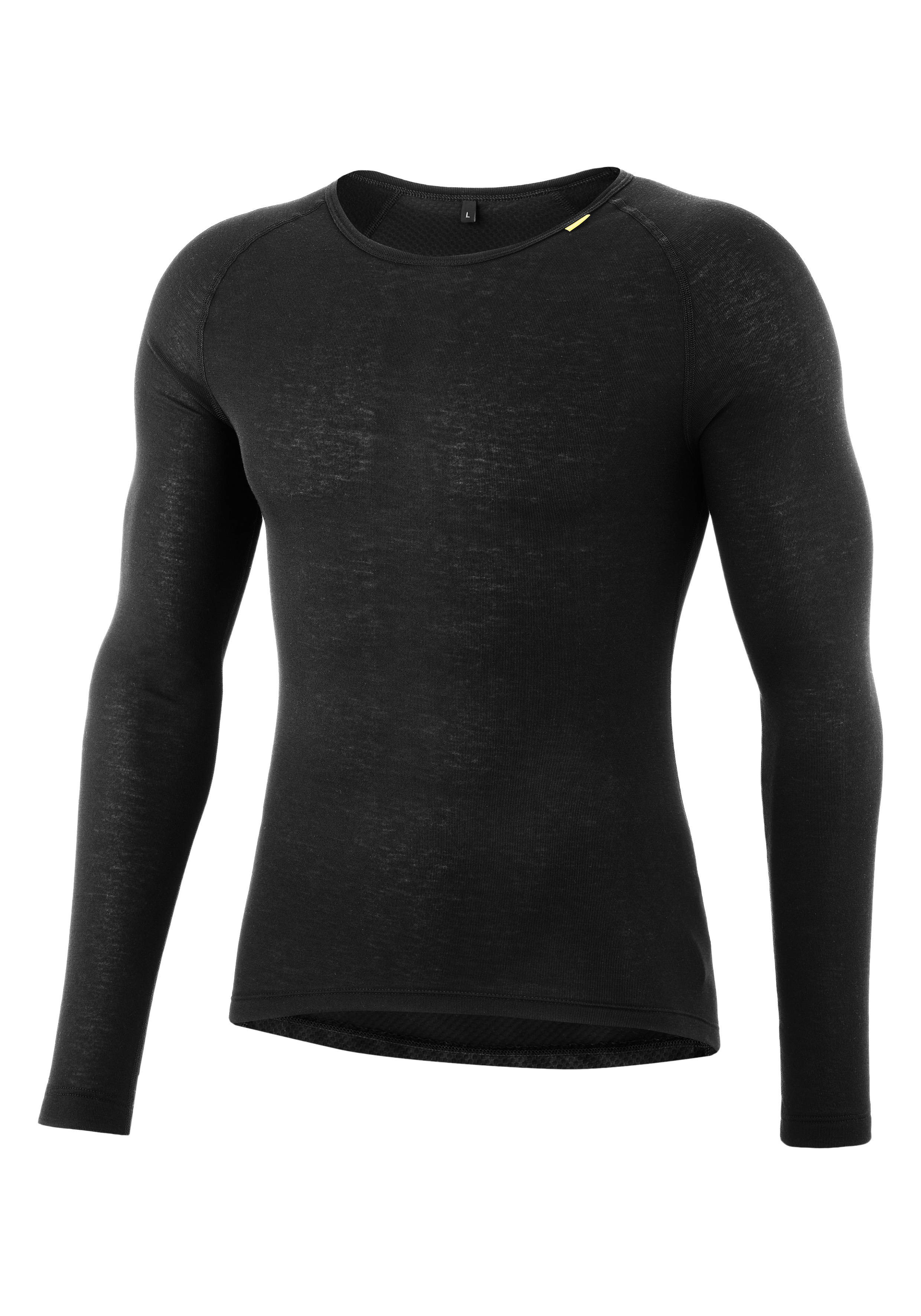 Langarmshirt, Schwarz, Kunstfaser, eng anliegend, basics