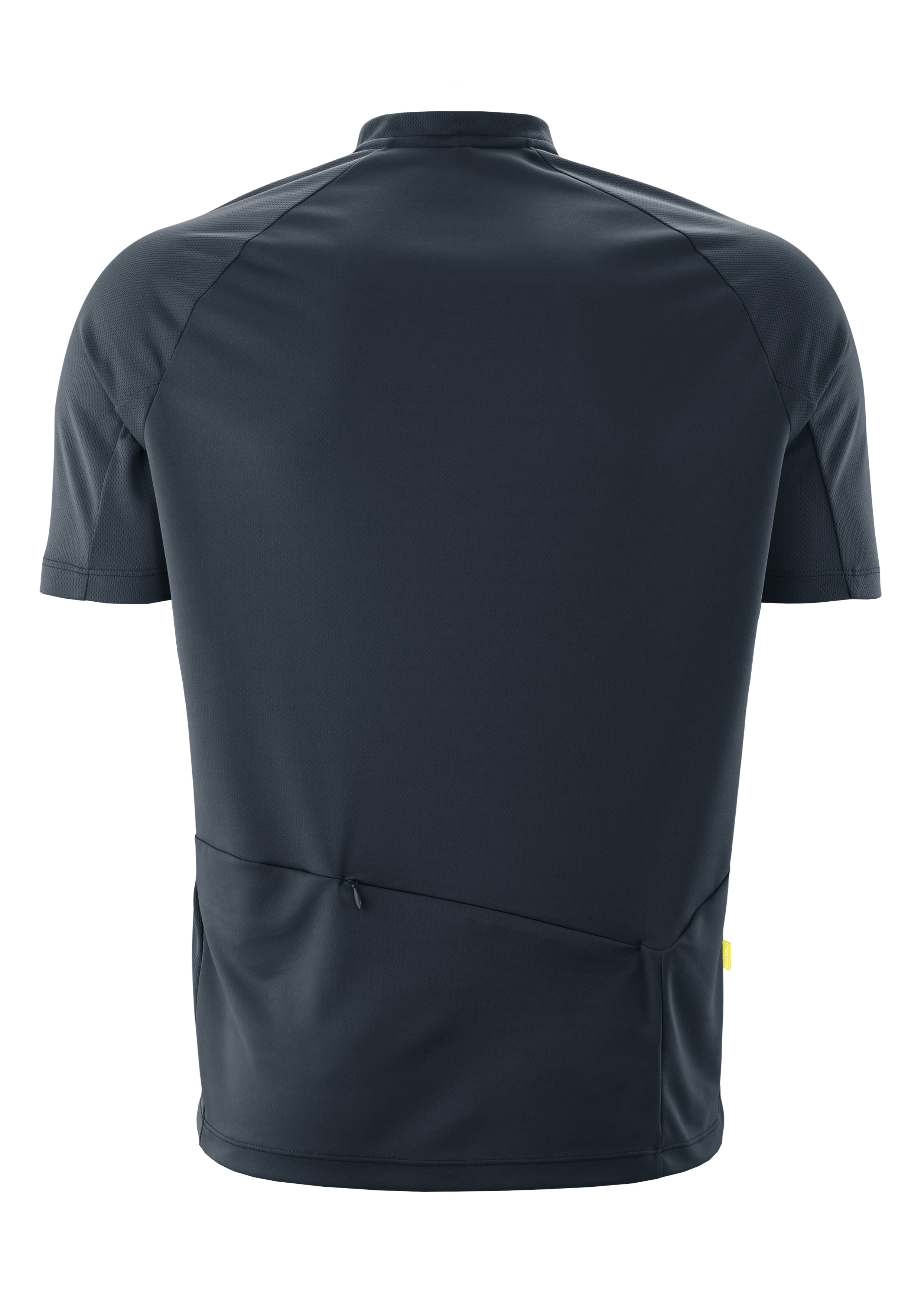 Kurzarm, Radsport-Top, Reißverschluss-Rückentasche, Dunkelblau, Mesh-Einsätze