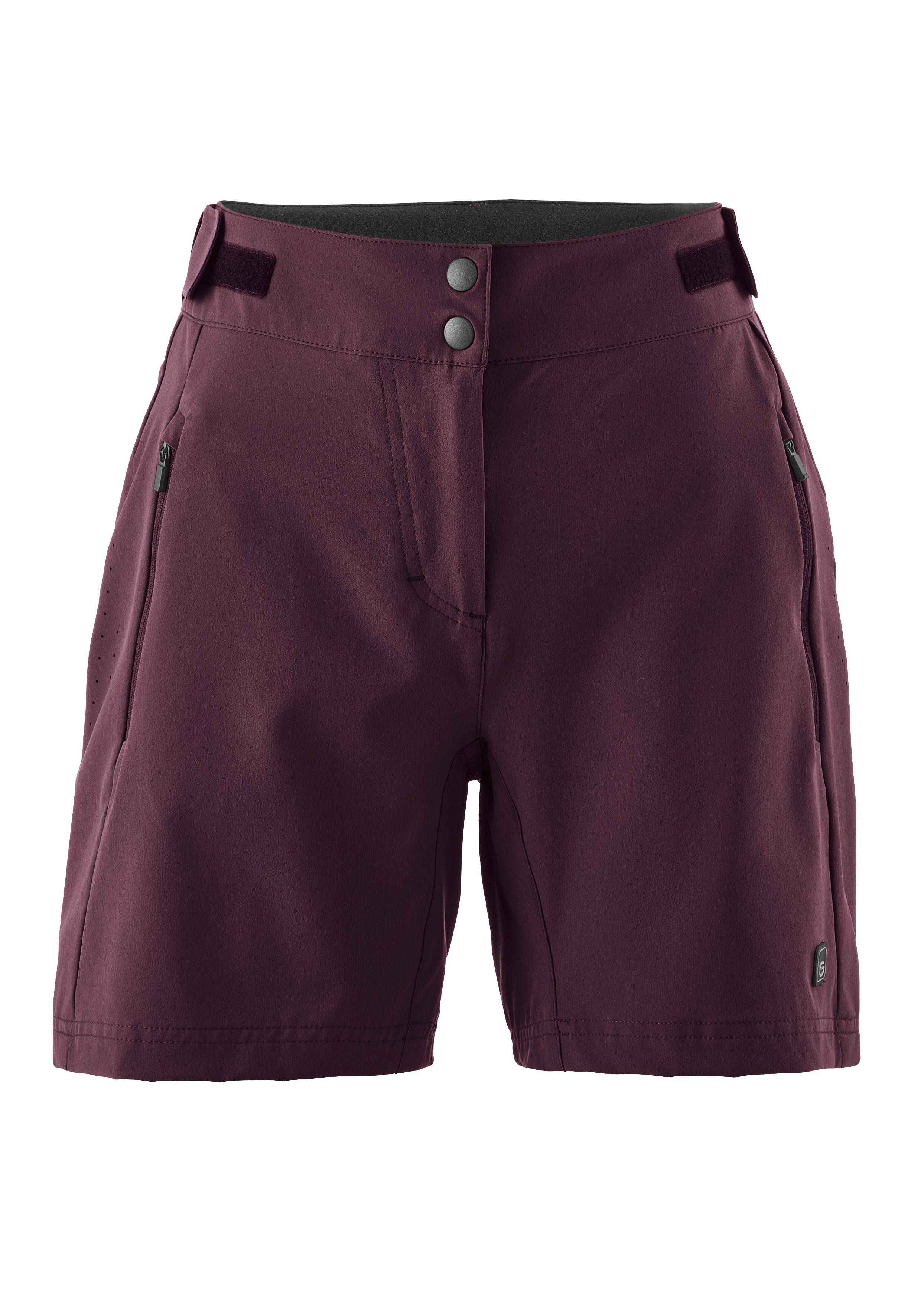 Shorts, Lila, High-waist, Reißverschluss-Taschen, Gürtel-Schlaufen