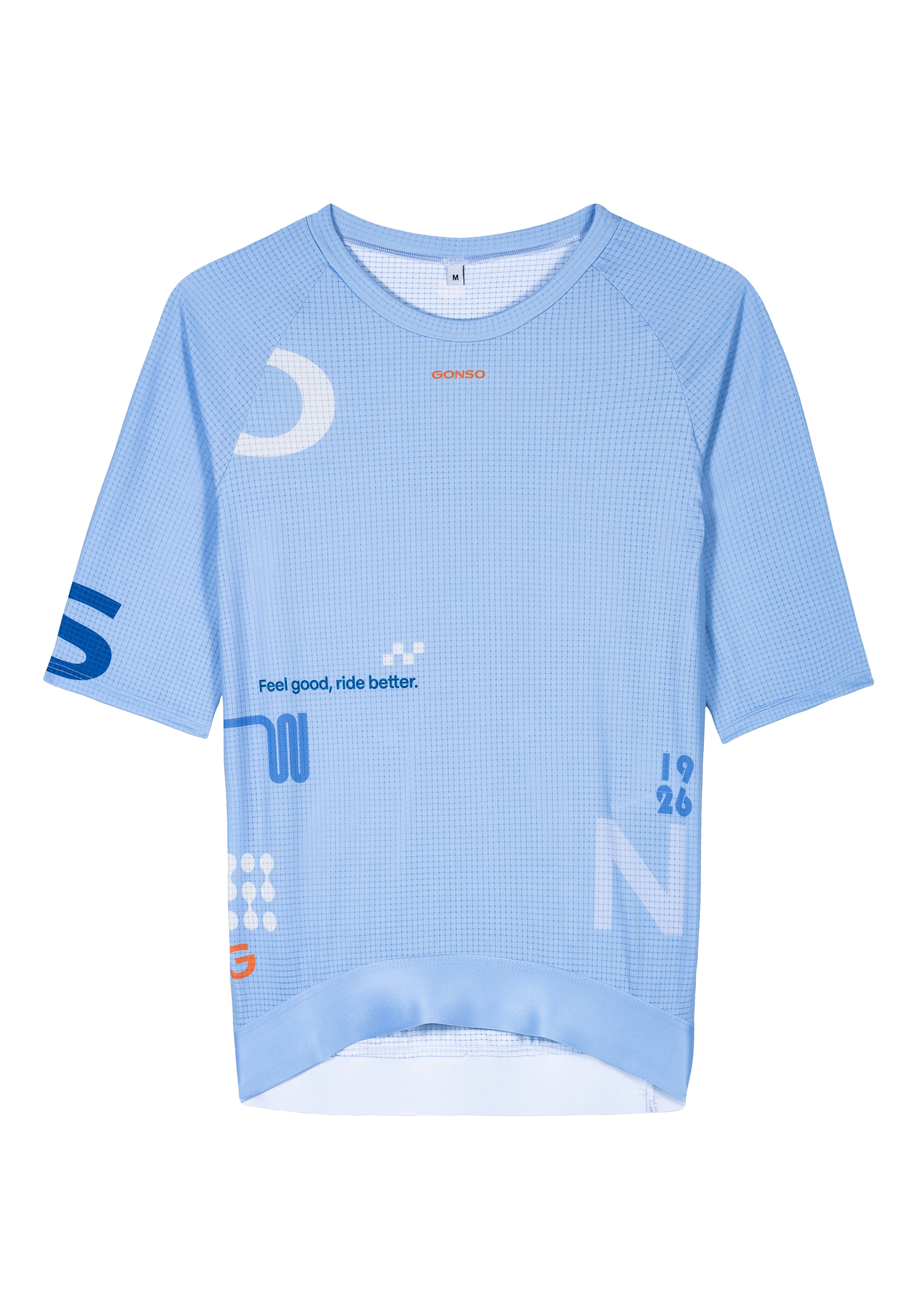 High Summer Jersey Zipless M Tee, Short sleeves, Mesh, Hellblau, Grafikdruck, Polo, Mesh, Kurzarm, Himmelblau, Graphische Muster, T-Shirt, Mesh, Kurzarm, Hellblau, Grafikdruck