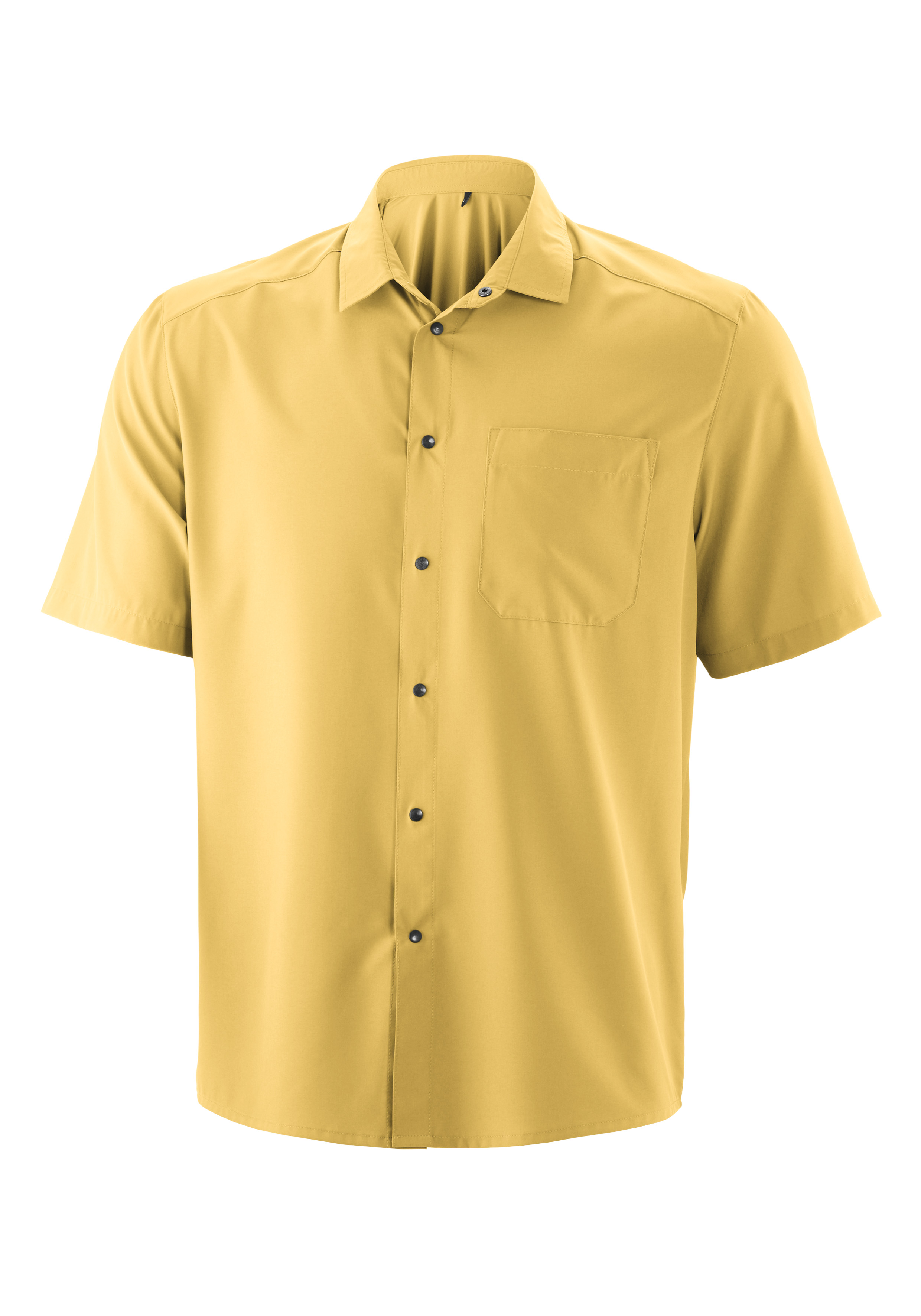 Hemd, Kurzarm, Einfarbig, Kragen, Brusttasche