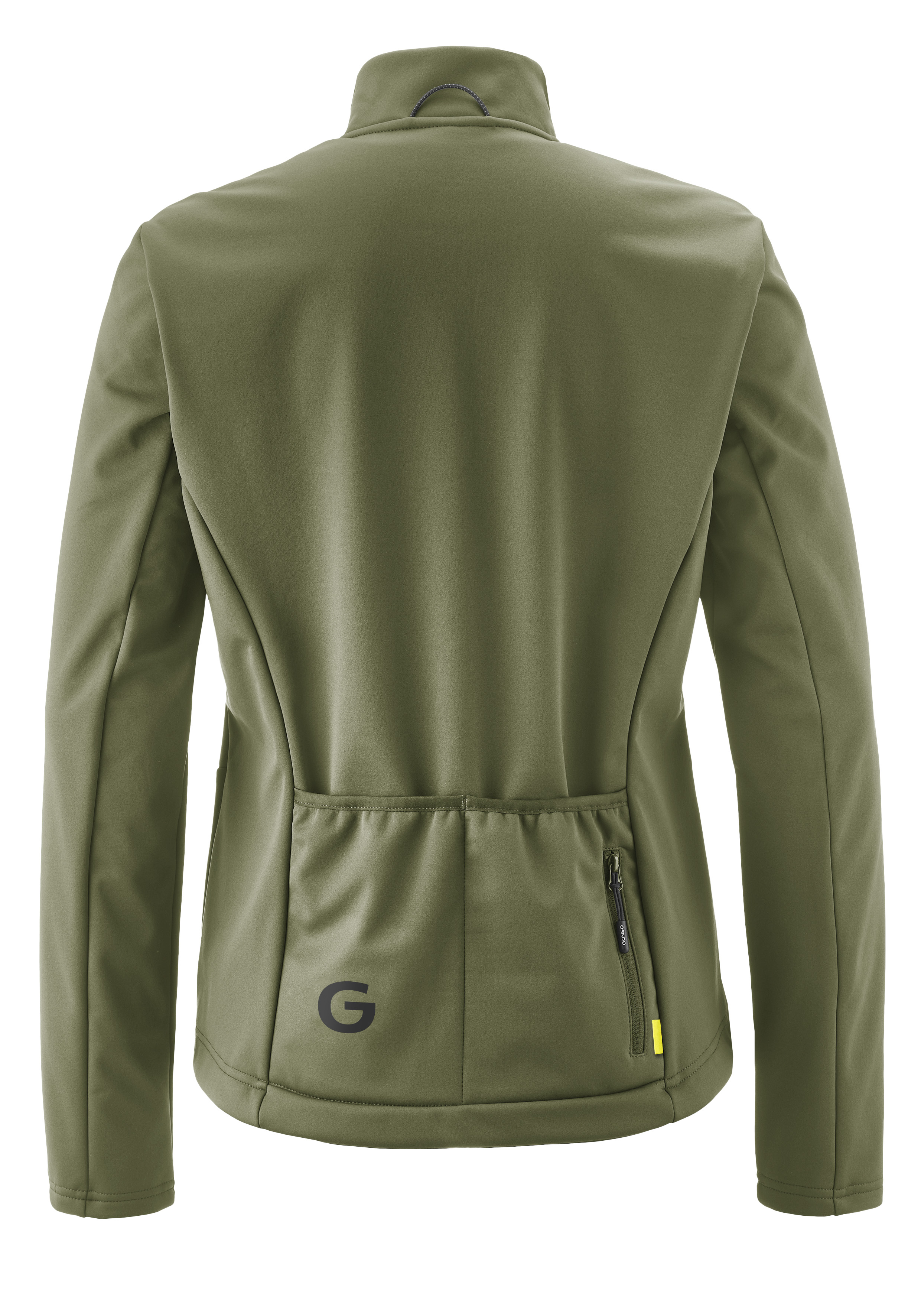 jacke, olivgrün, softshell, taillierter schnitt, reißverschlusstasche