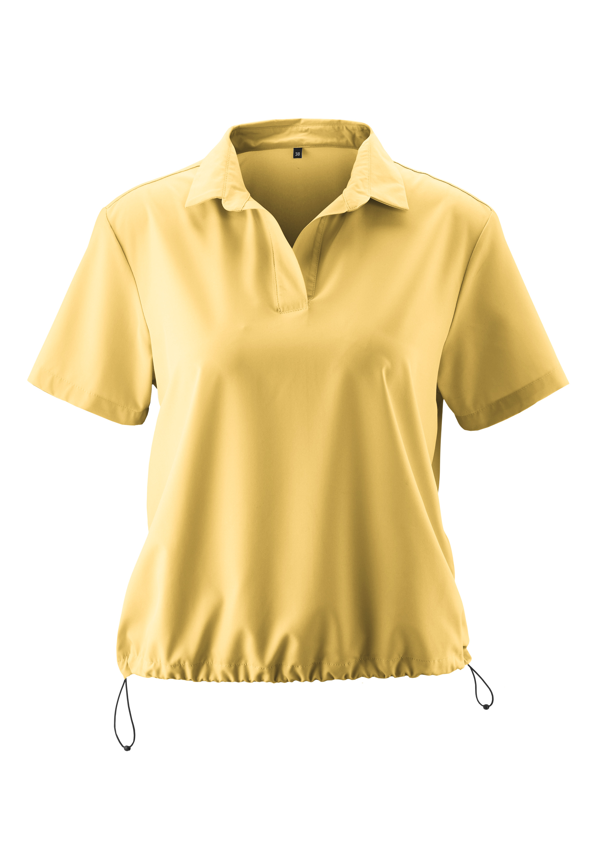 Adventure Blouse W Polo-Shirt, Kurzarm, Spannhaken, Wegzugs-Design, Gelb