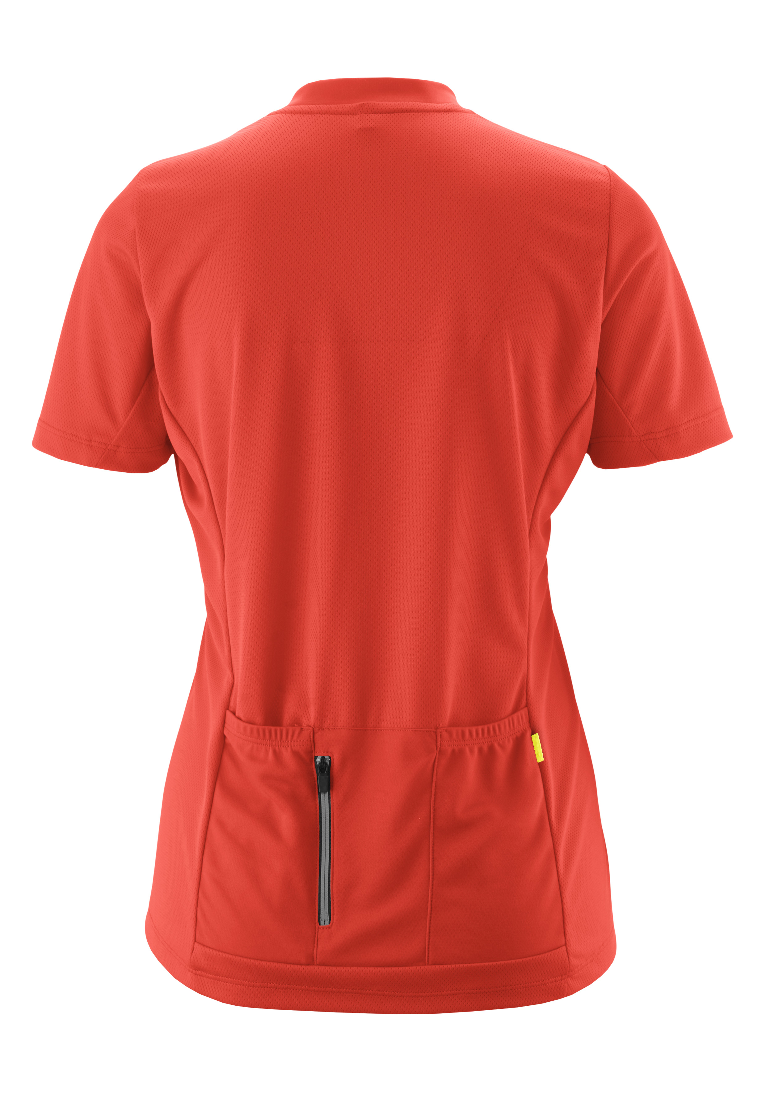 Kurzarm, Sportshirt, Rotes Oberteil, Reißverschlusstasche, Mesh-Stoff