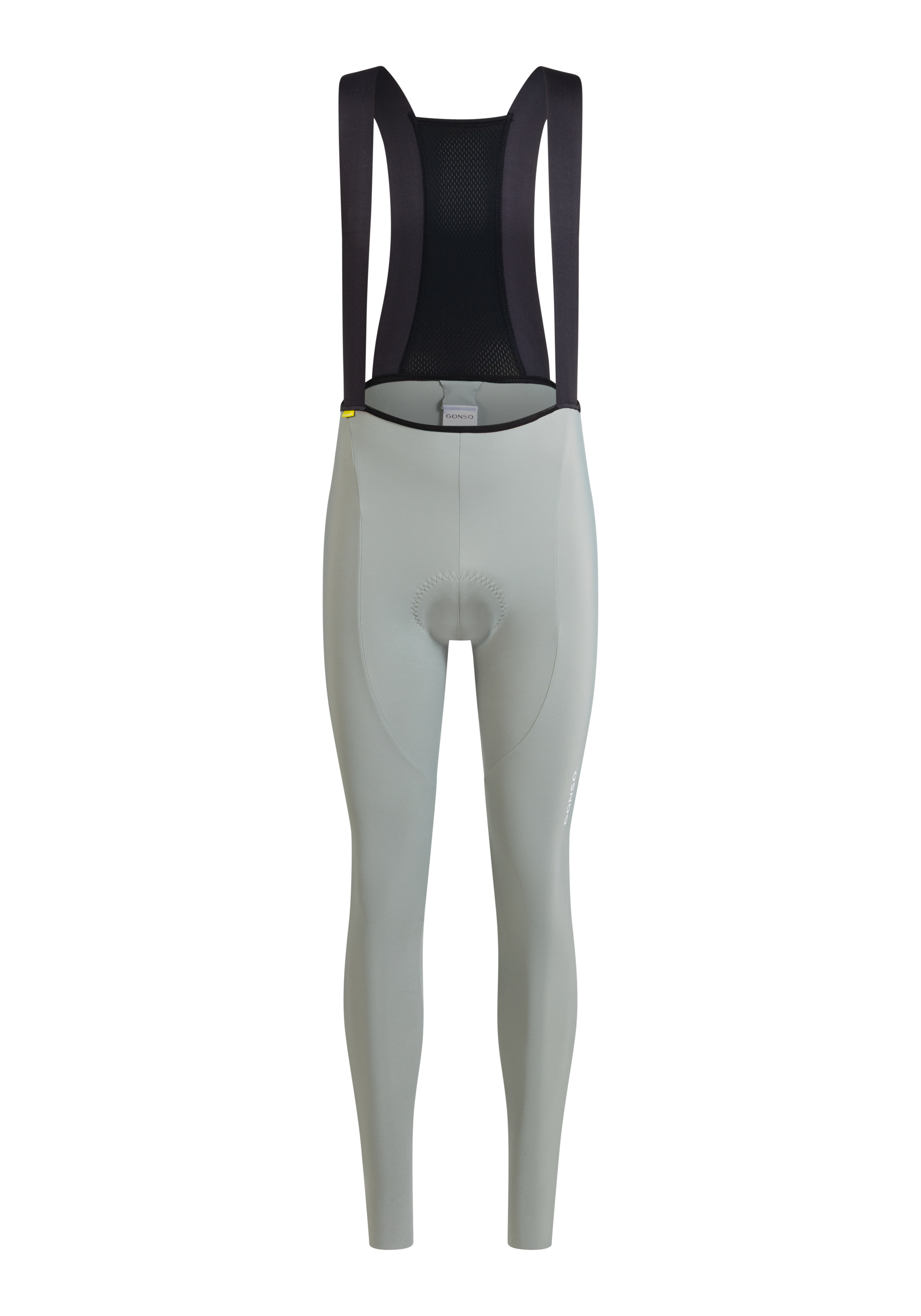 Radhose, Lange Trägerhose, Grau, Sitzpolster, Netzrücken