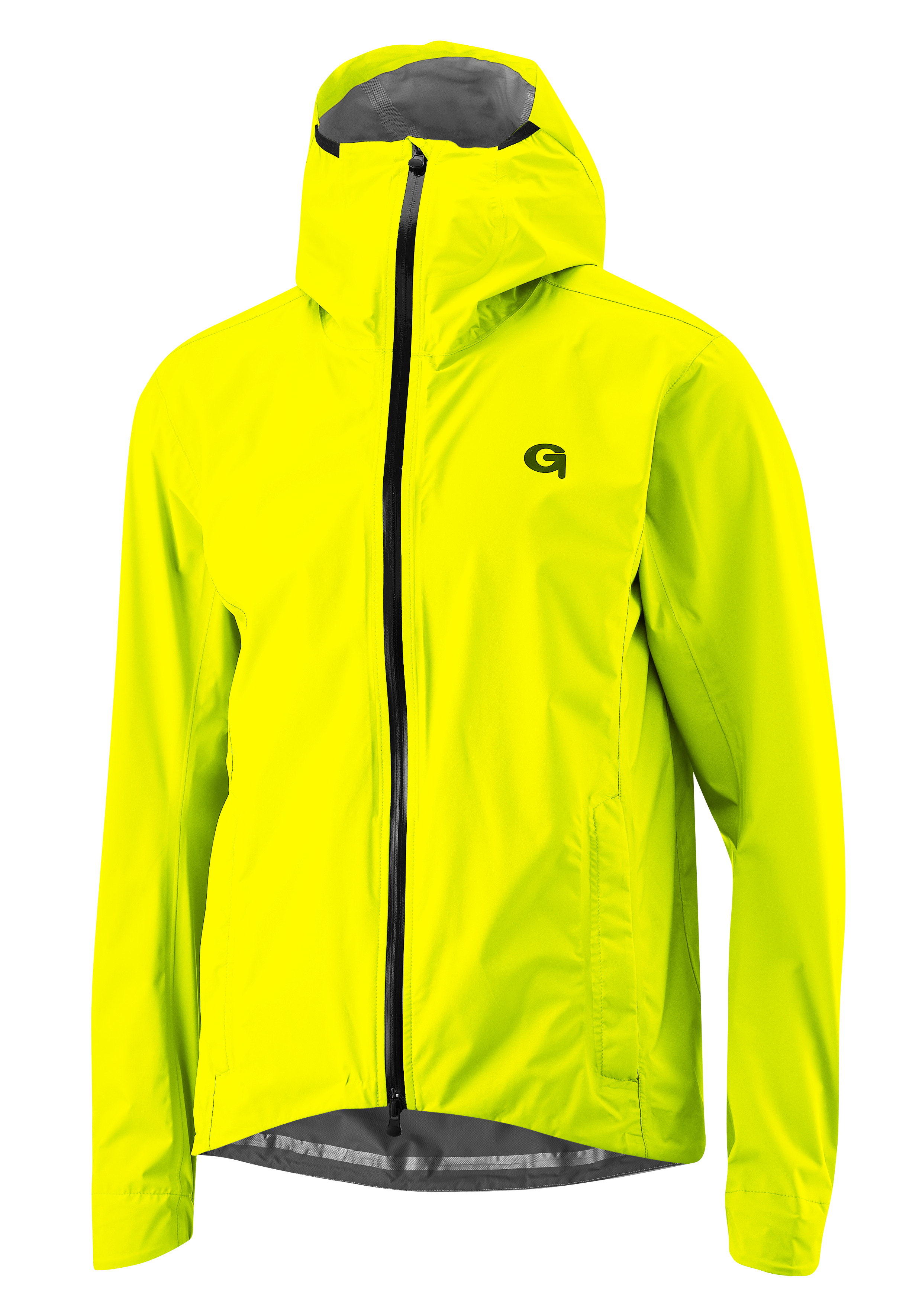 jacke, regenjacke, kapuze, neon-gelb, Reißverschluss