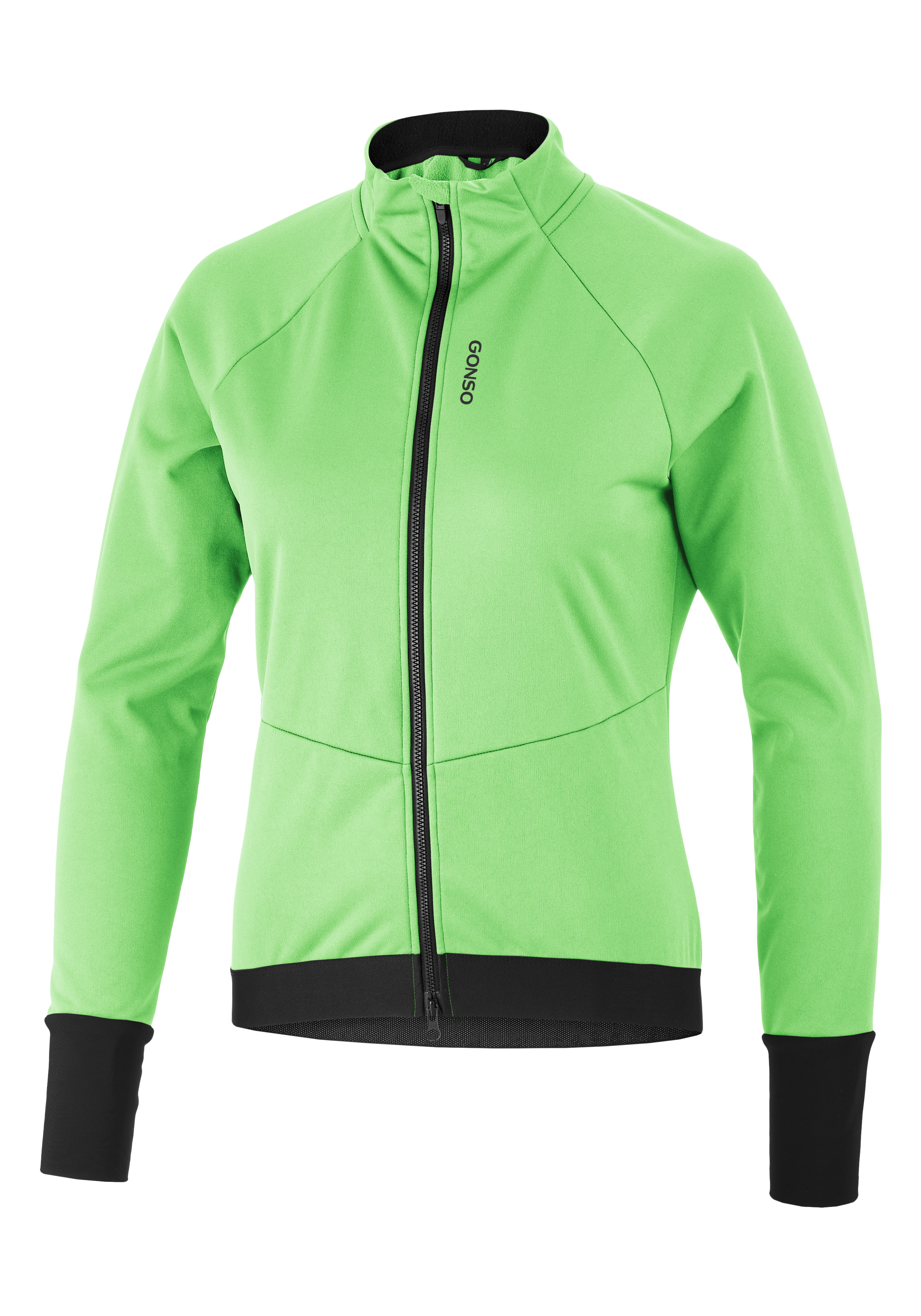 jacke, fahrradjacke, reissverschluss, neon grün, langarm
