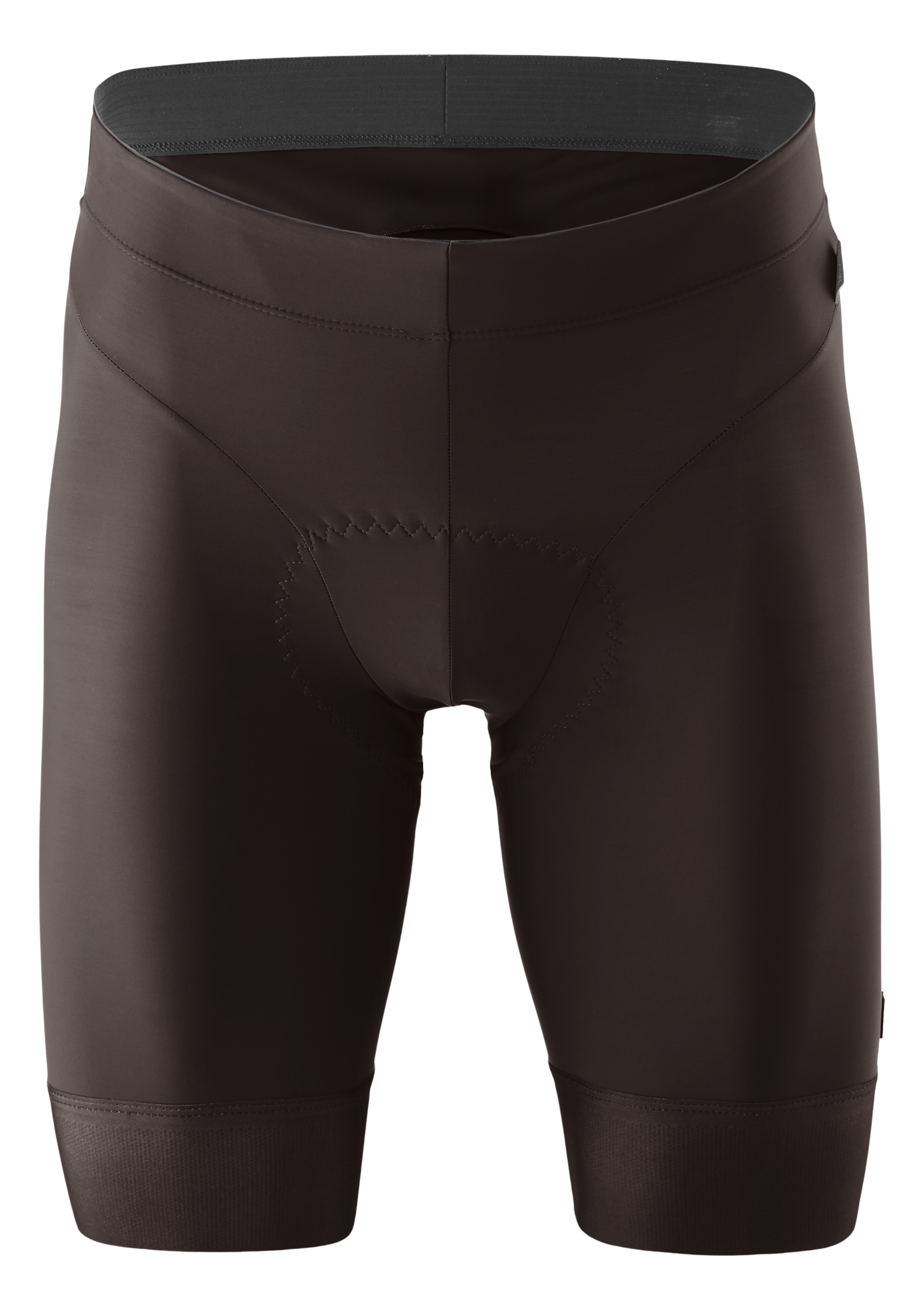 Radhose, Bike-Shorts, Kunstleder, Dunkelbraun, Gepolsterte Innennaht