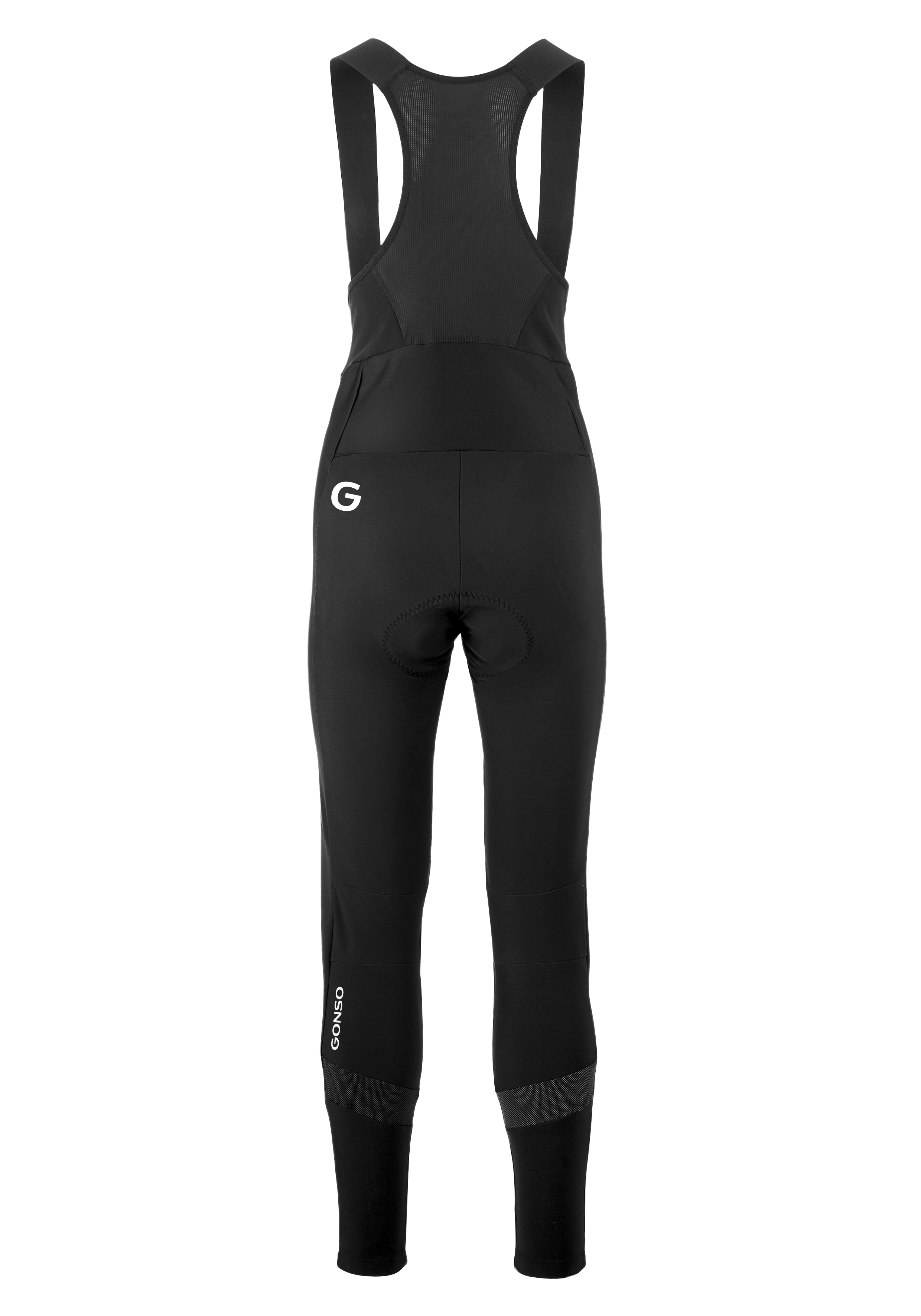 Zweckhose, Radsport, Trägerhose, Schwarz, Nähte