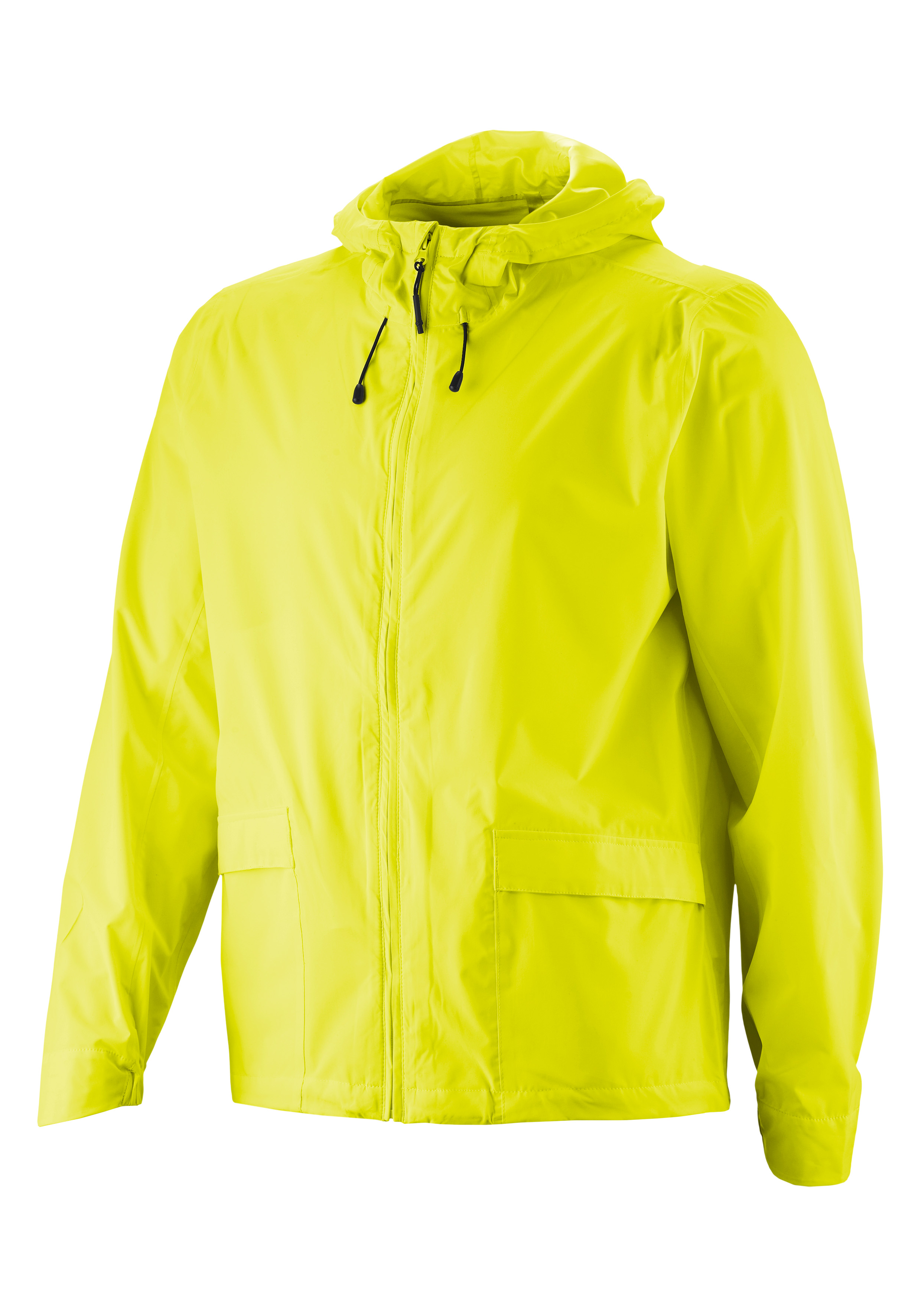 Regenjacke, Regenmantel, Kapuze, Kordelzug, Regenjacke Neon