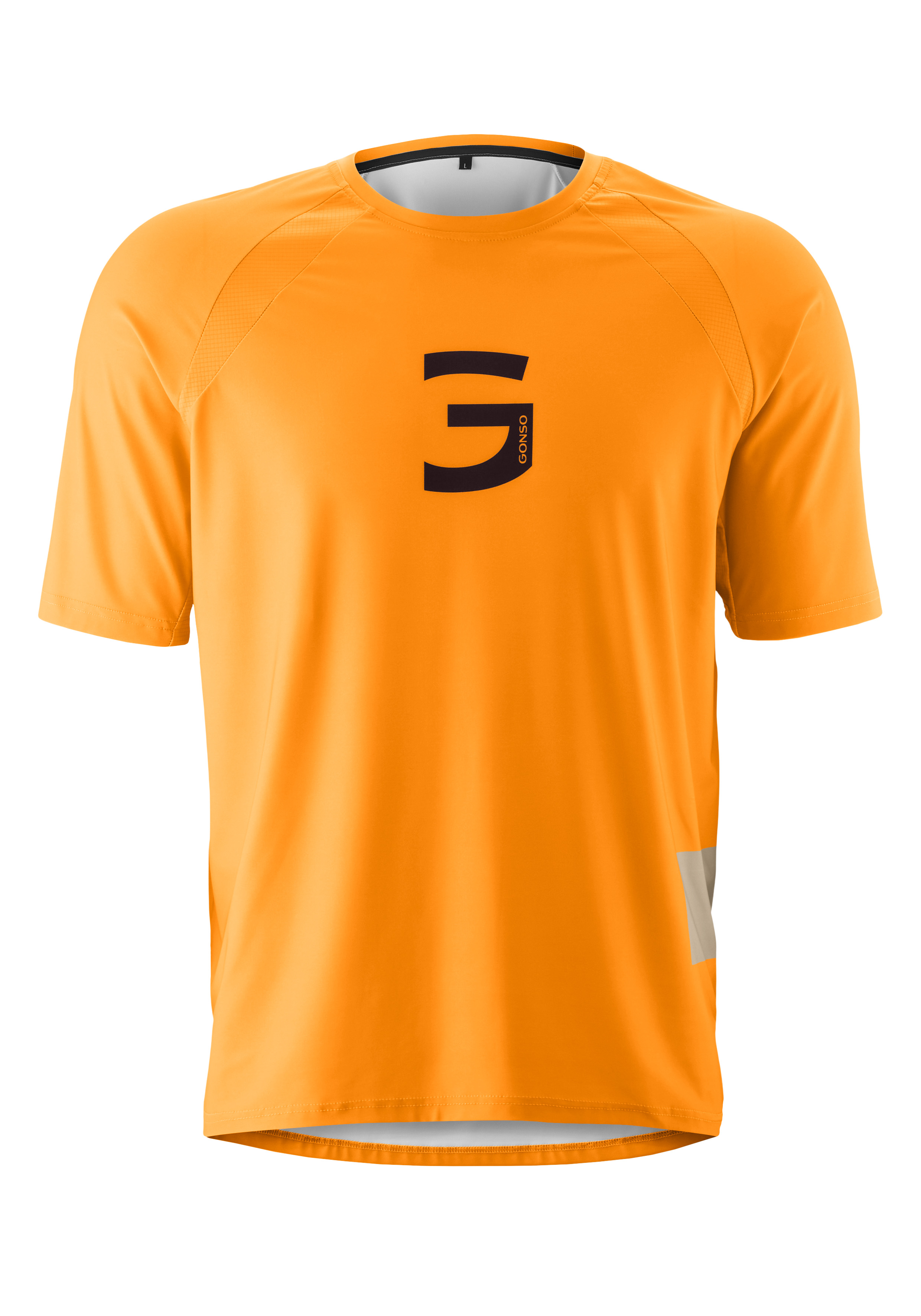 T-Shirt, Kurzarm, Orange, Athletisch, Logo auf der Brust