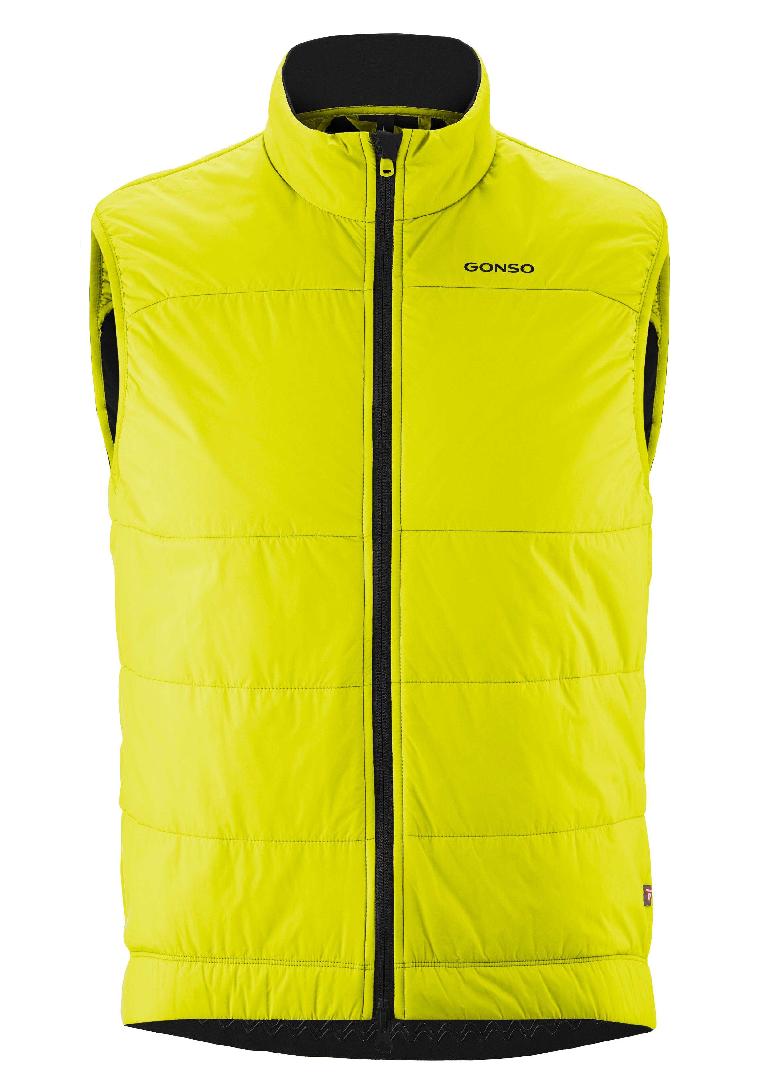 Gilet, Puffer, Neon-Gelb, Reißverschluss, ohne Markenname