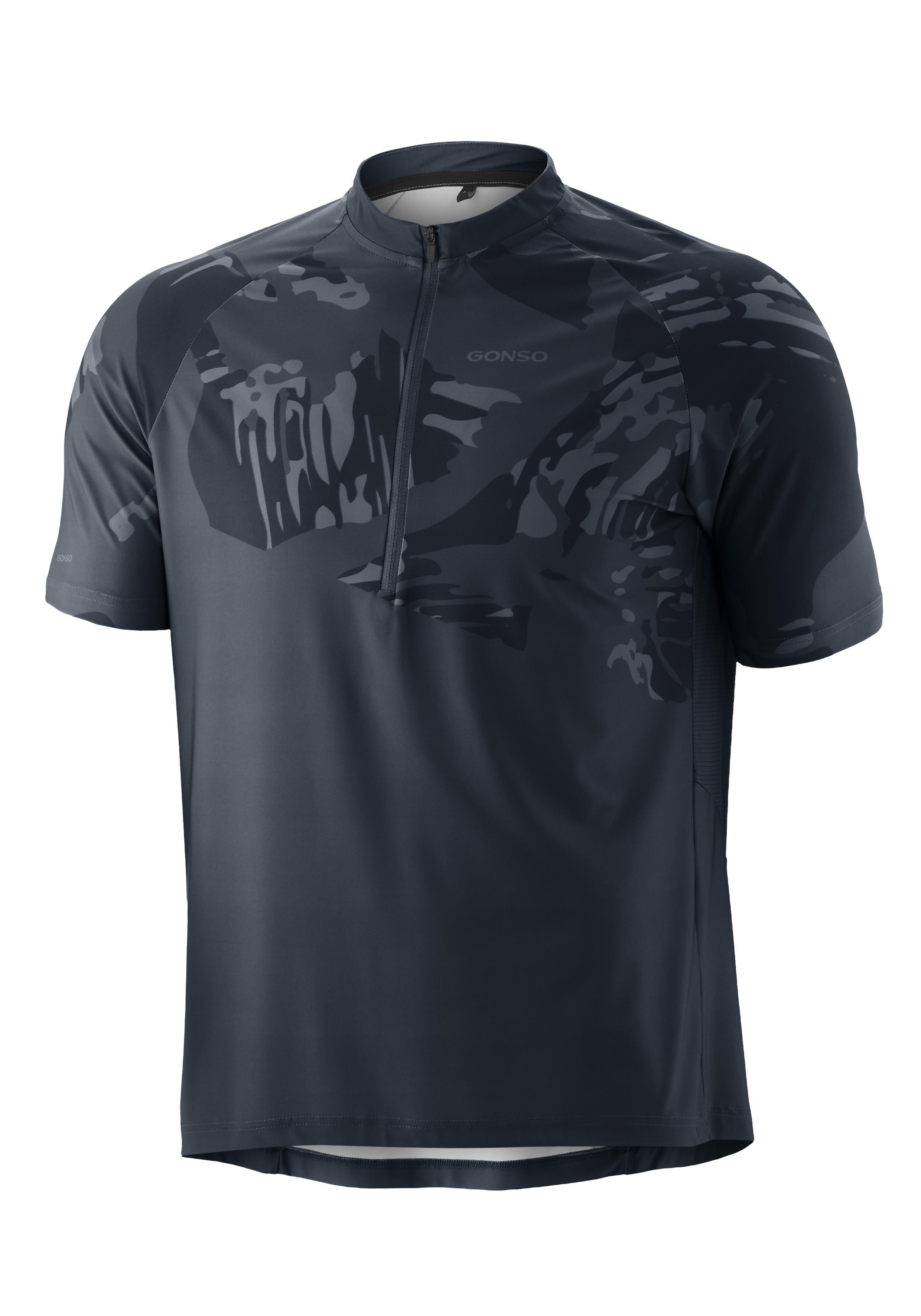 T-Shirt, Kurzarm, Reißverschluss, Camouflage, Merinose