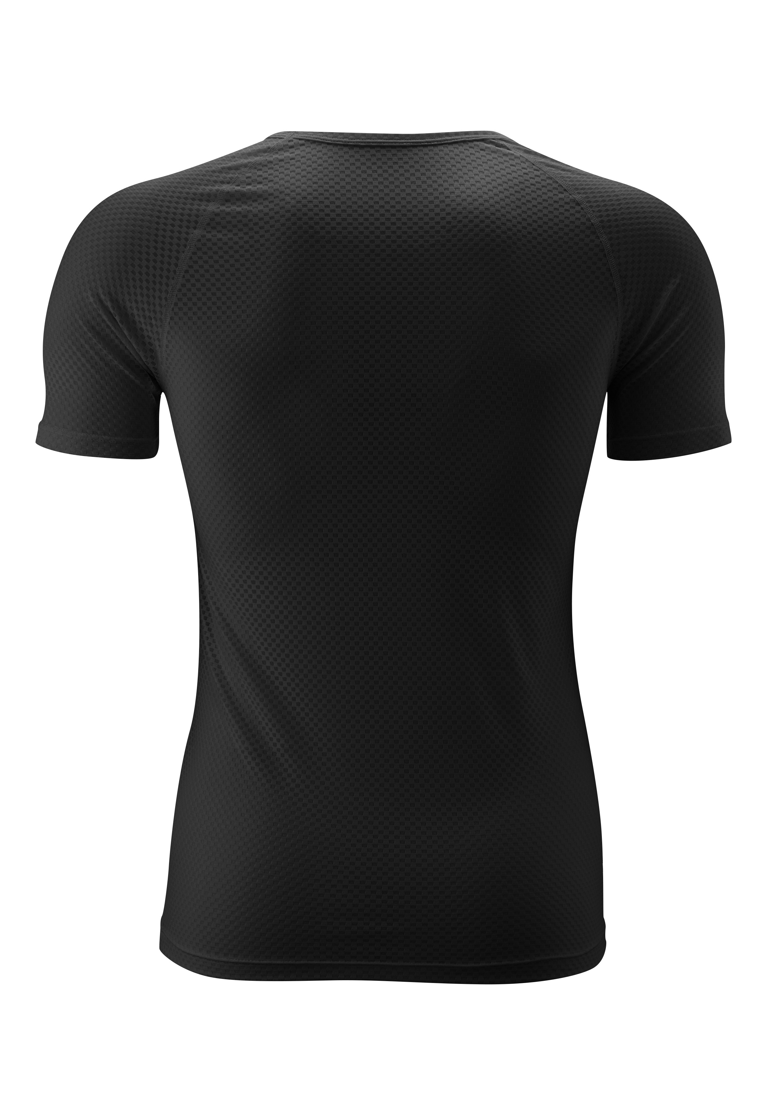 T-Shirt, schwarz, Kurzarm, Mesh, Gewebestruktur, Kurzarm, Tee, schwarz, Meshmuster, Rundhals