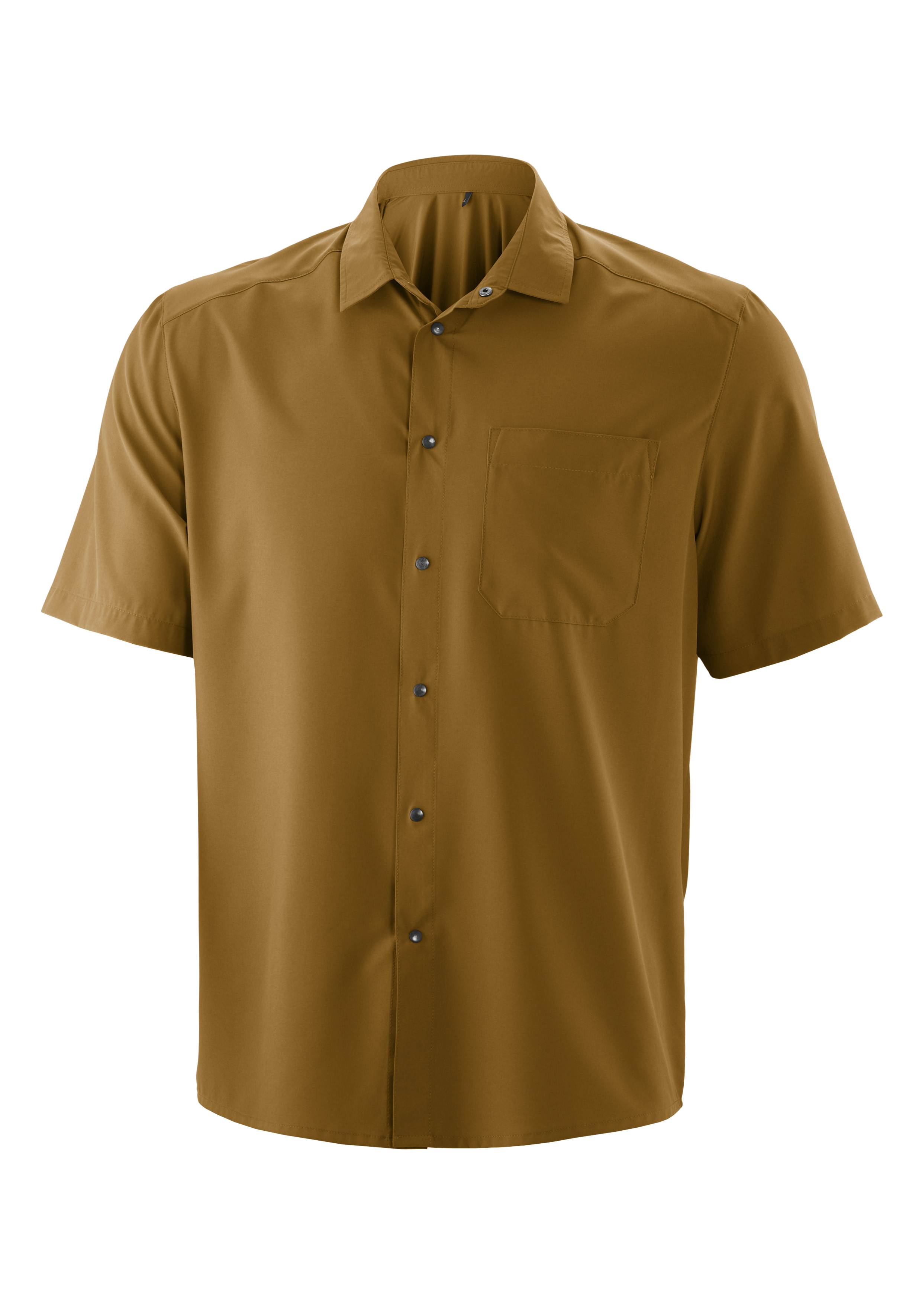 Hemden, Kurzarm, Kragen, Einfarbig, Brusttasche