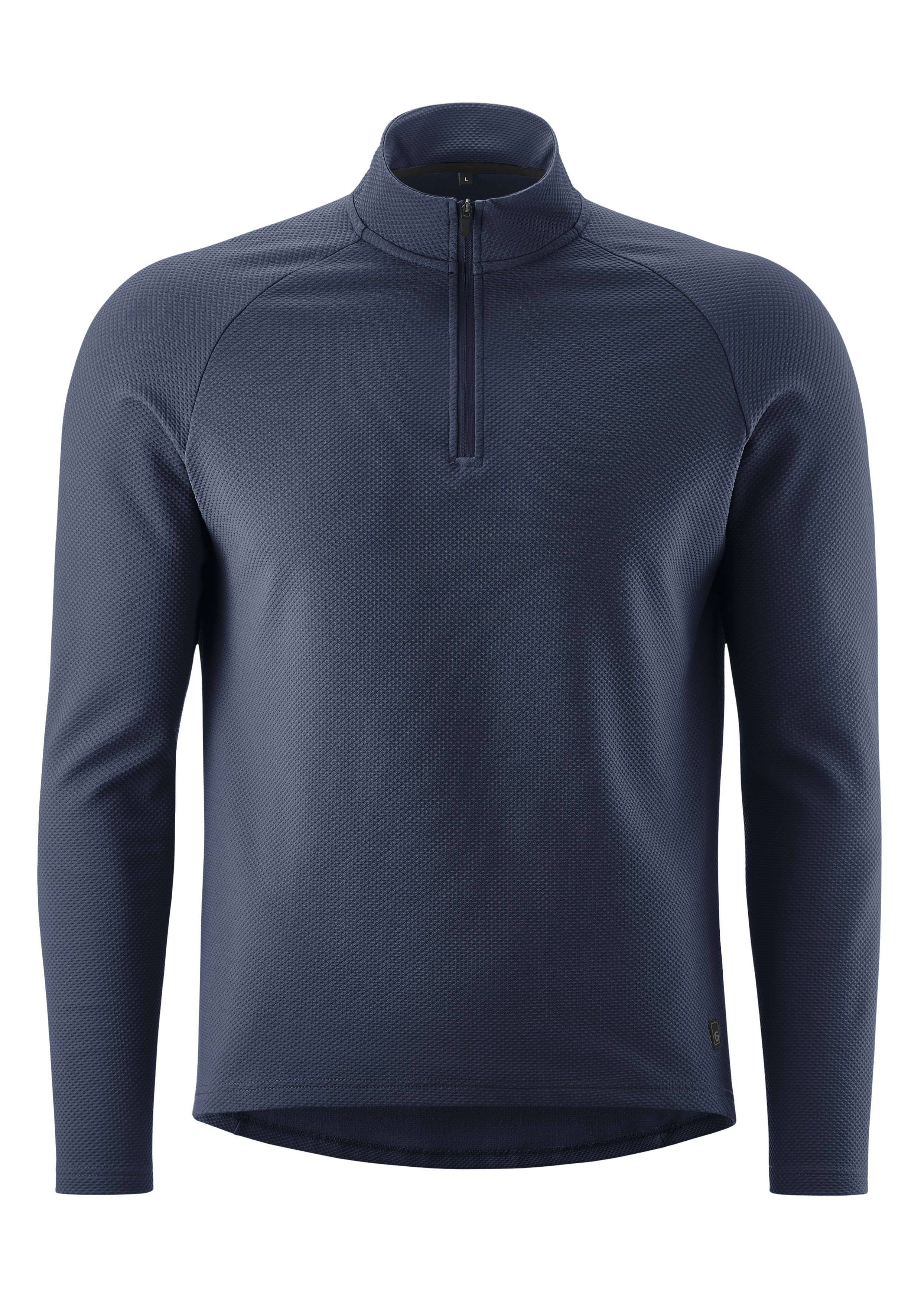 Essential Jersey Longsleeve Therm M Hemd, Mikrotextur, Langarm, Kragen-Reißverschluss, Dunkelblau