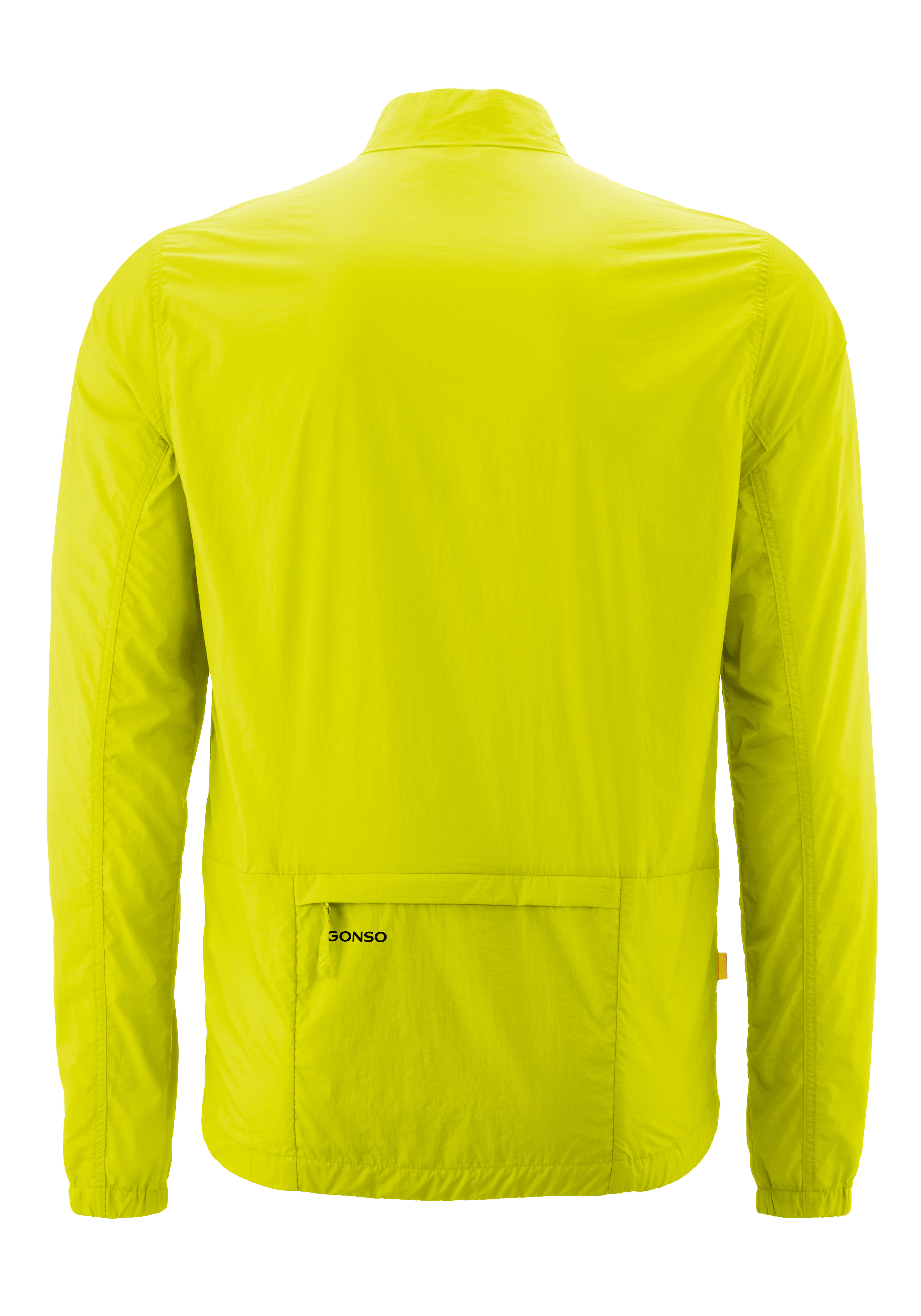 Hardshell-Jacke, Lichtes Gewebe, Gelb, Rückentasche, Reißverschluss-Uhrung