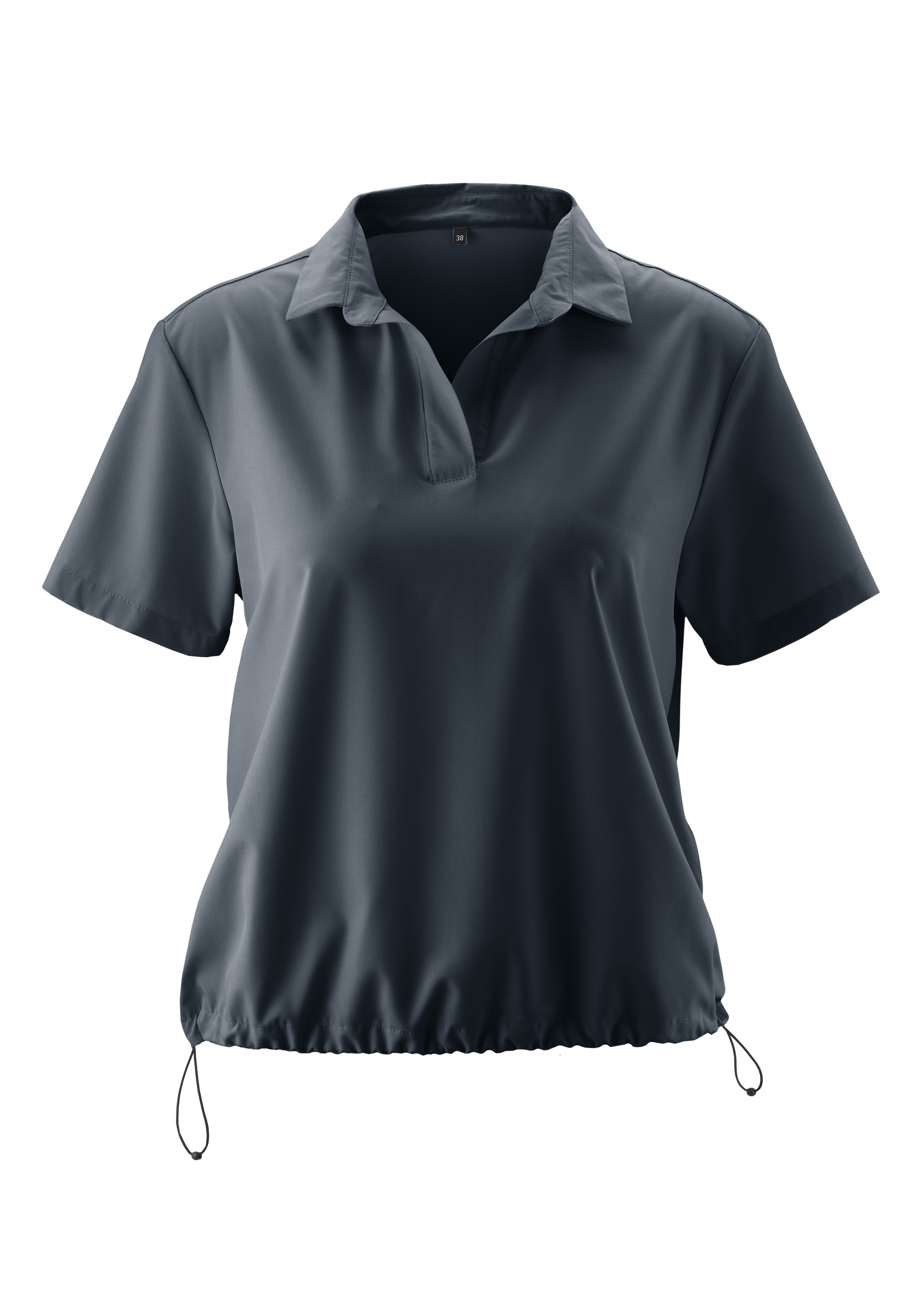 Adventure Blouse W Polo-Shirt, Kurzarm, Kragen, Reißverschlusslos, Kordelzug