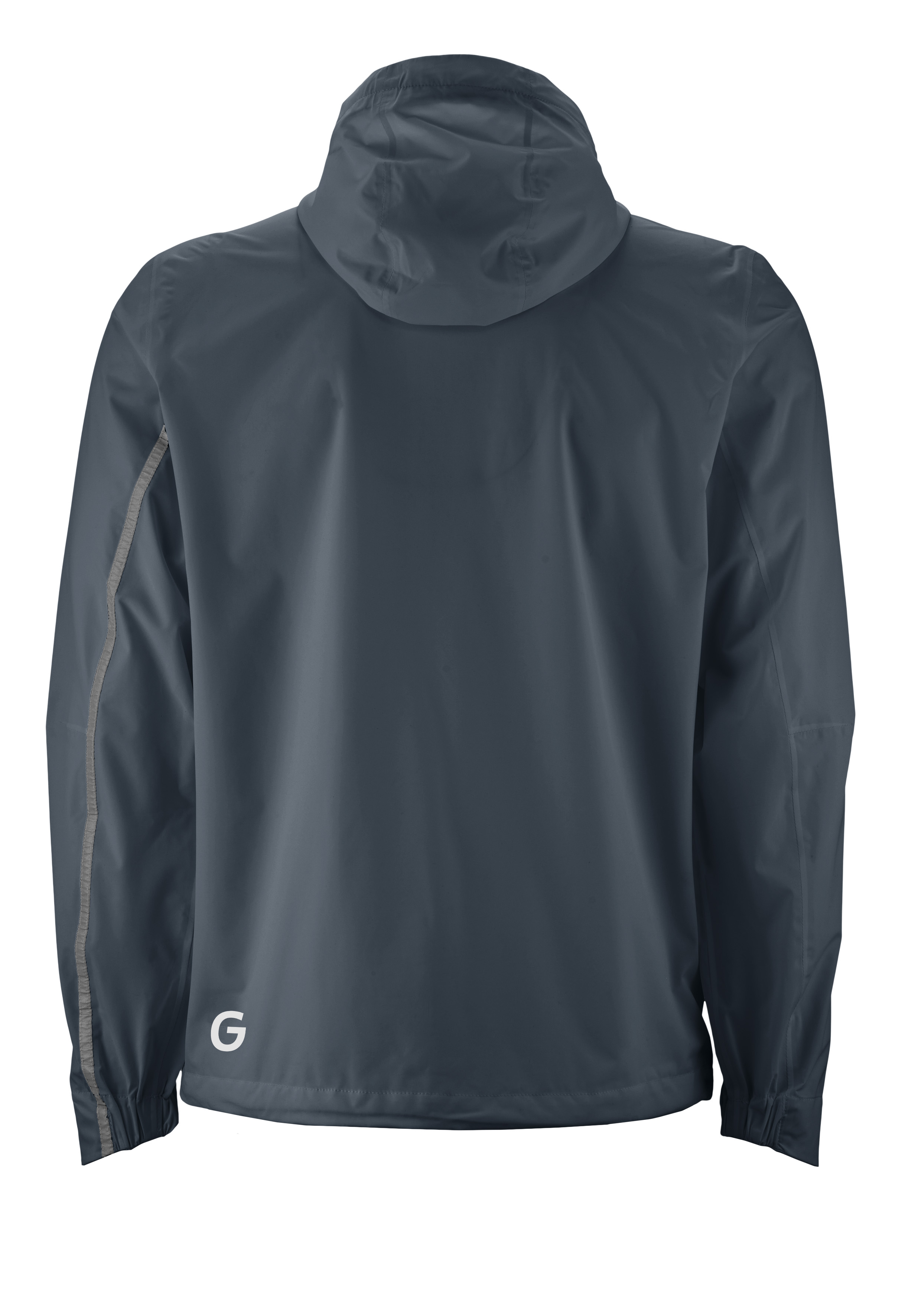 Windbreaker, Regenjacke, mit Kapuze, Longsleeve, Grau