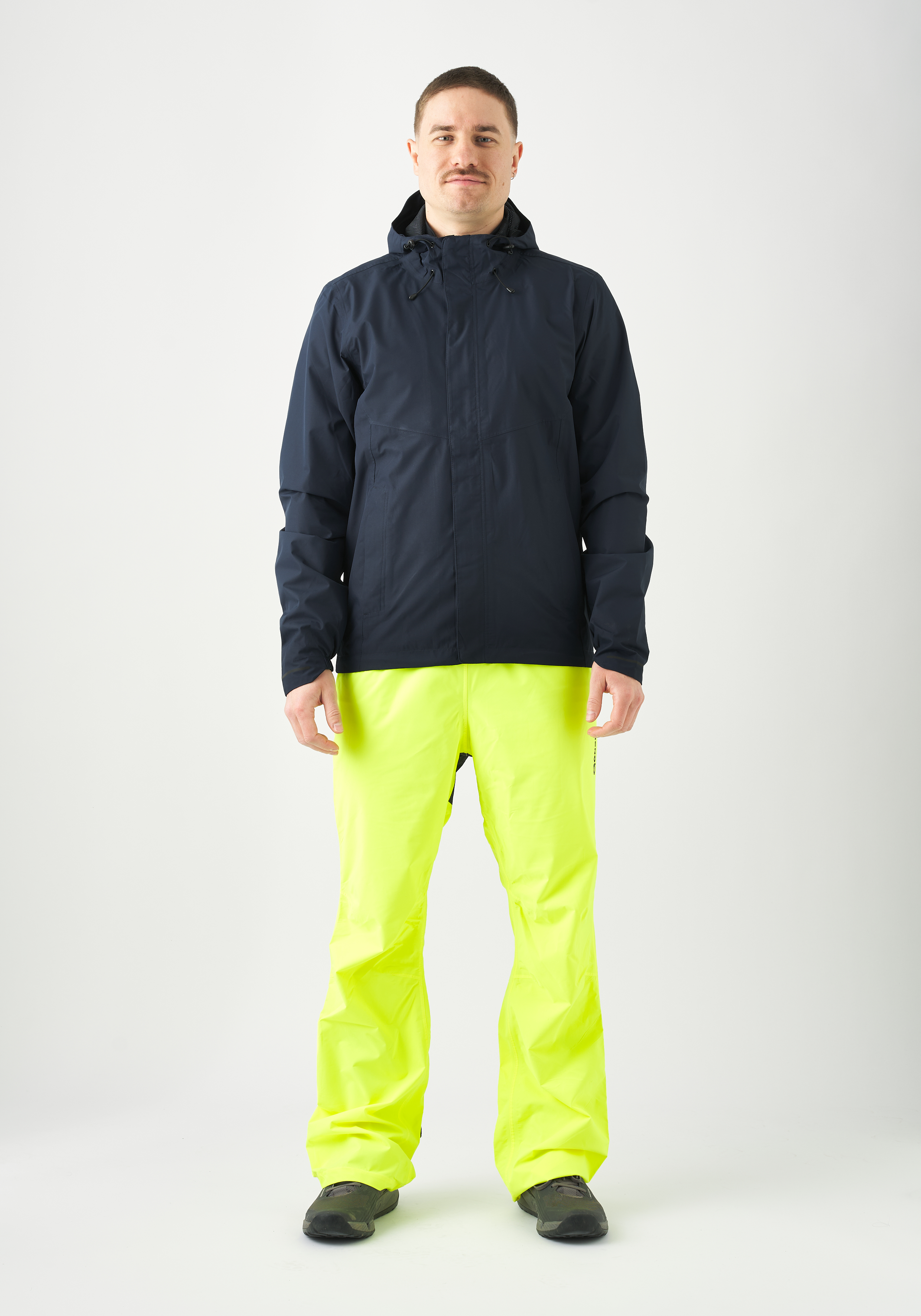 Regenjacke, Navy, Hoodie, Wasserdicht, Helle-Neonhose, Herrenjacke, Navy, Regenjacke, Windbreaker, Mantel