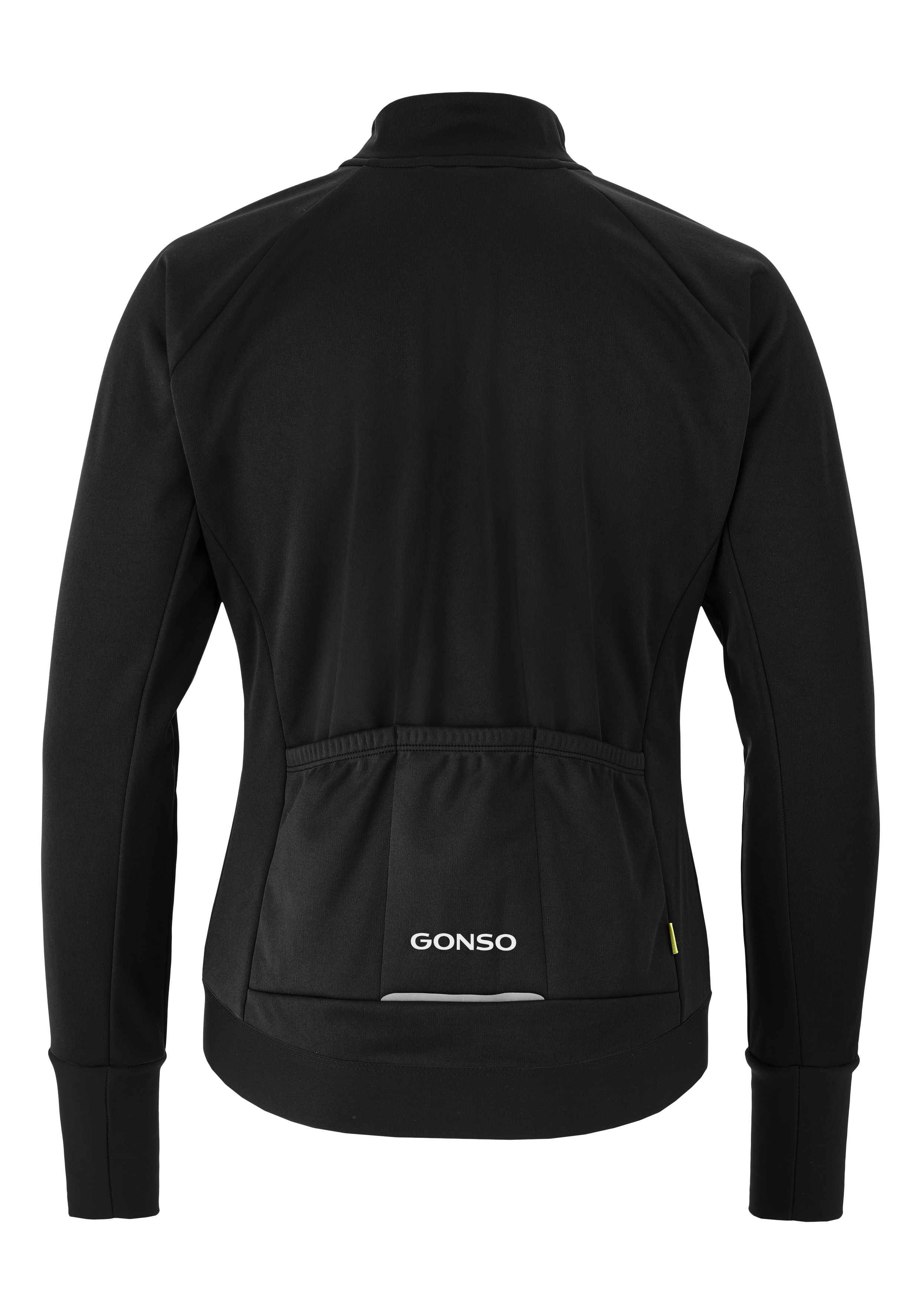  cycling jacket, schwarz, Rückansicht, Rückentasche, GONSO