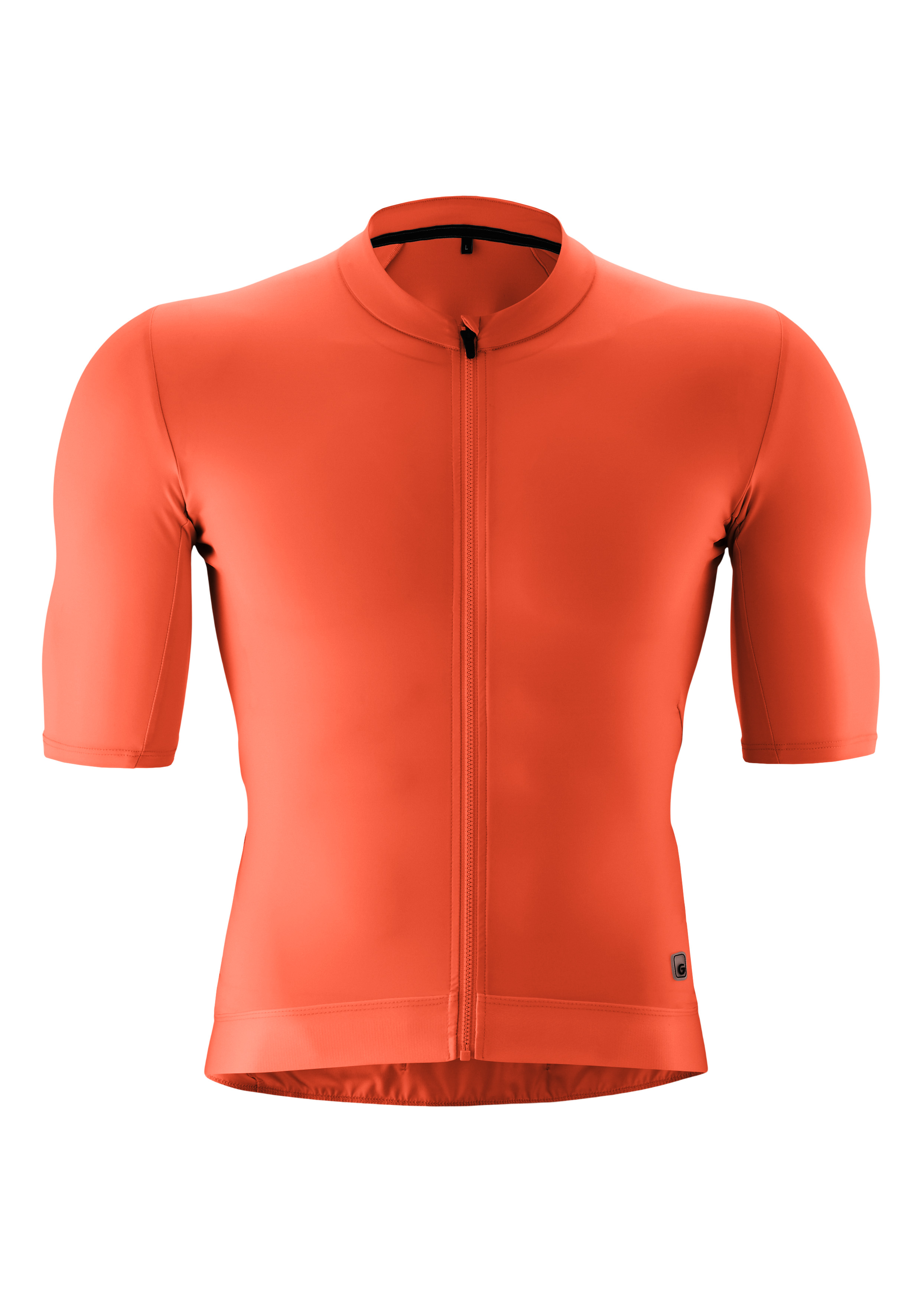 Radsporttrikot, Kurzarm, Reißverschluss, Neonorange, Schnitt/Passform