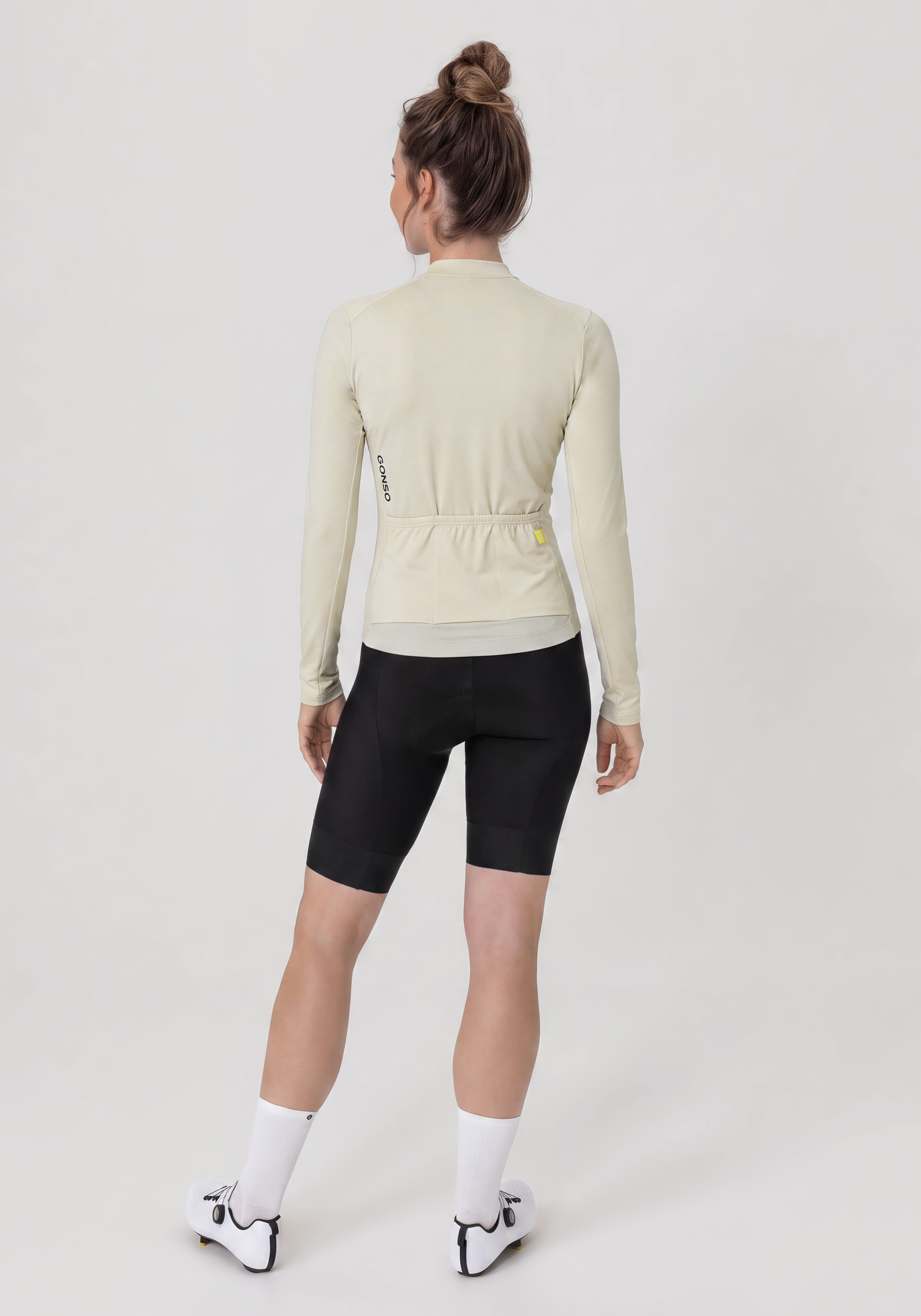 Road Jersey Longsleeve W Langarmjacke, Beinlinge, Rennrad-Outlet?, Sportbekleidung, Farbton-Beige, Radtrikot, Laufshirt, Langarm, Beinlinge, Damen Fitness, Longsleeve, Beige top, Fahrradjacke, Kleiderjacke, Rückenansicht