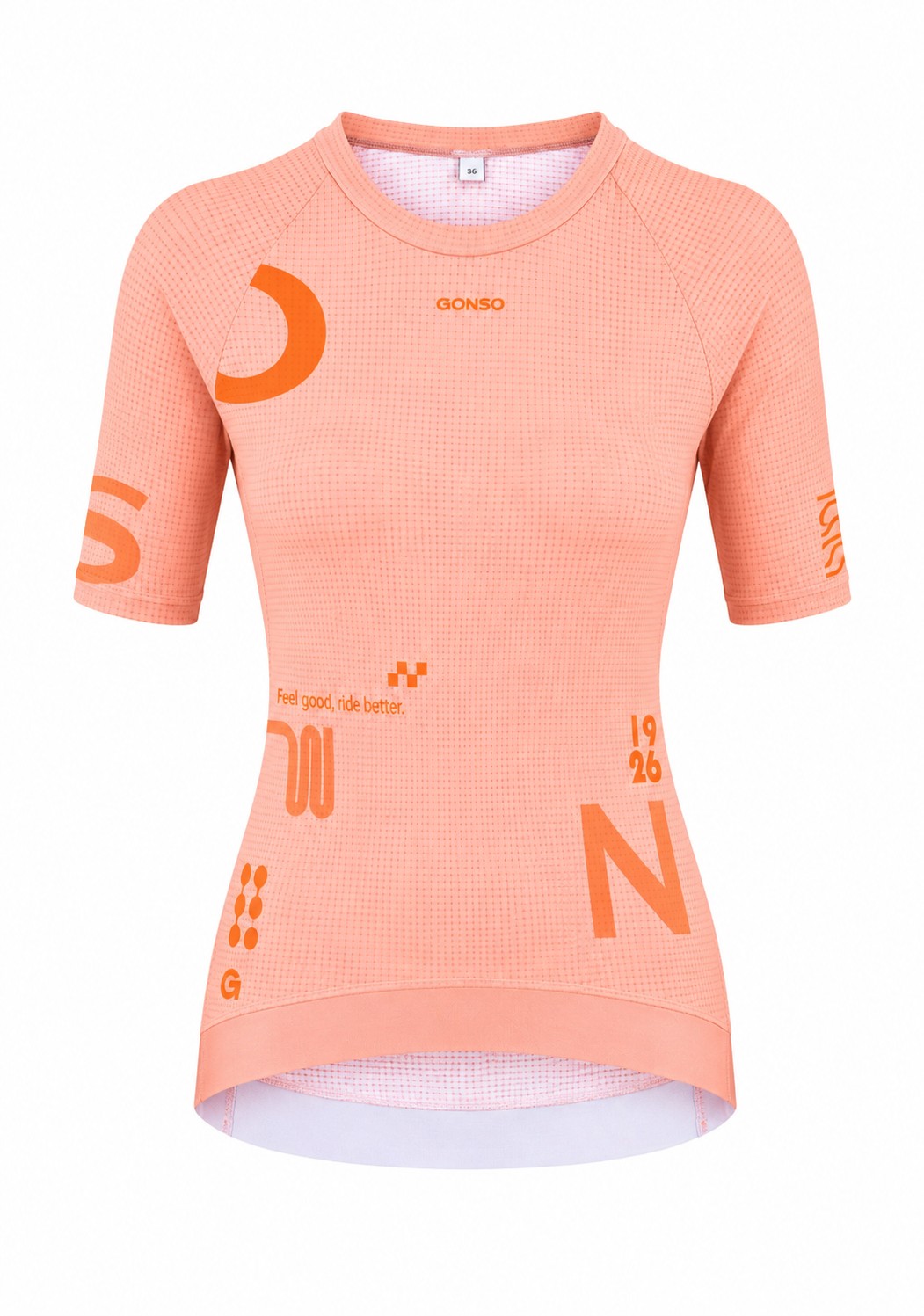 Sportshirt, Rundhals, Kurzarm, Mesh, Koralle/orange