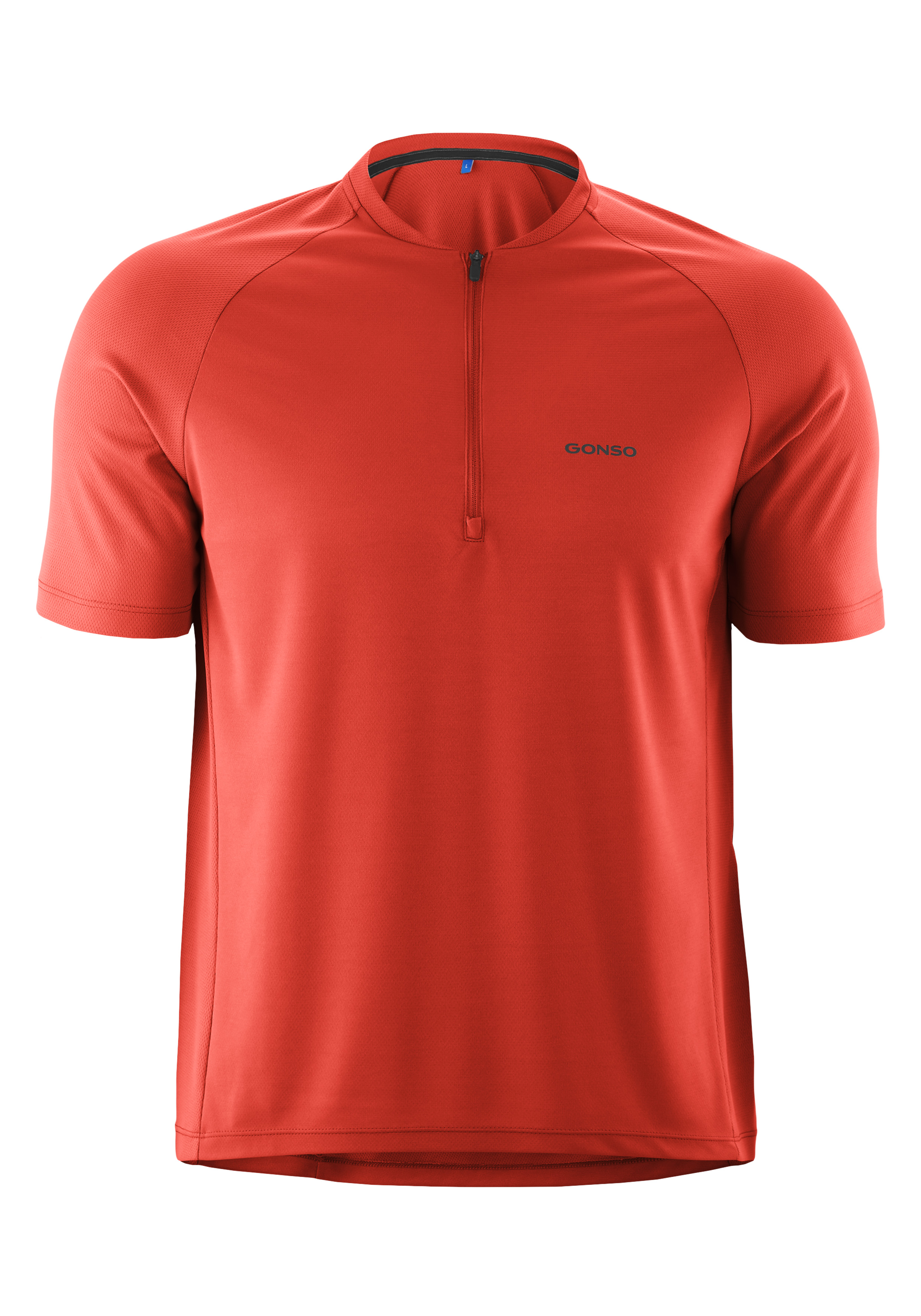 Kurzarm, Zip-Hals, Poloshirt, Rotes Shirt, Piqué-Top